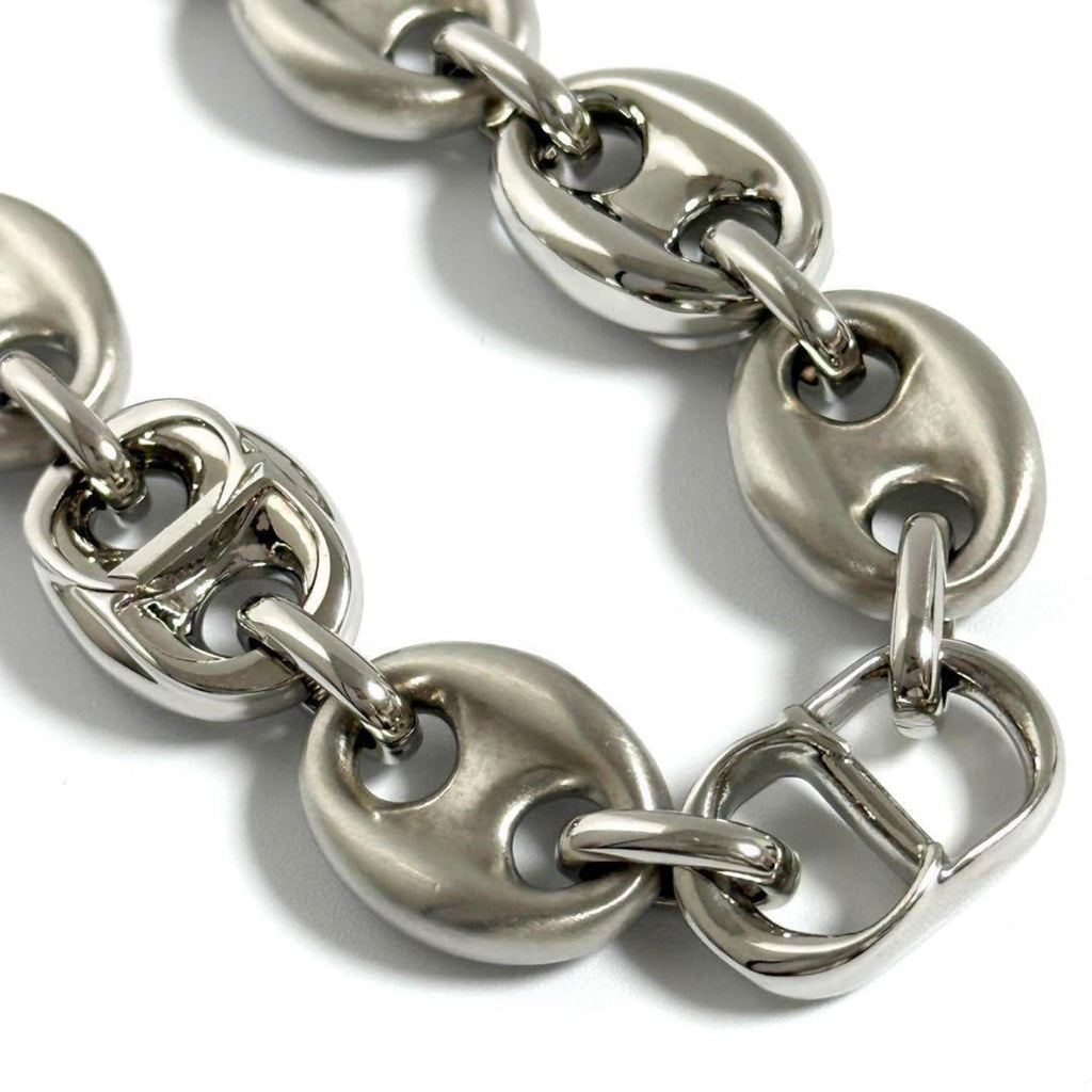 Anchor Chain Bracelet Silver Metal