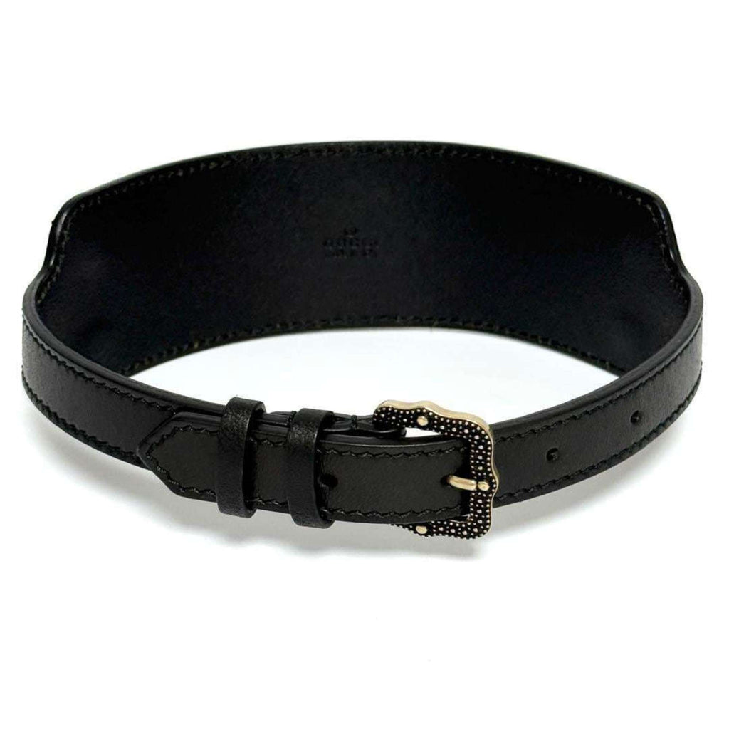 Tiger Head Choker Necklace Leather and Metal