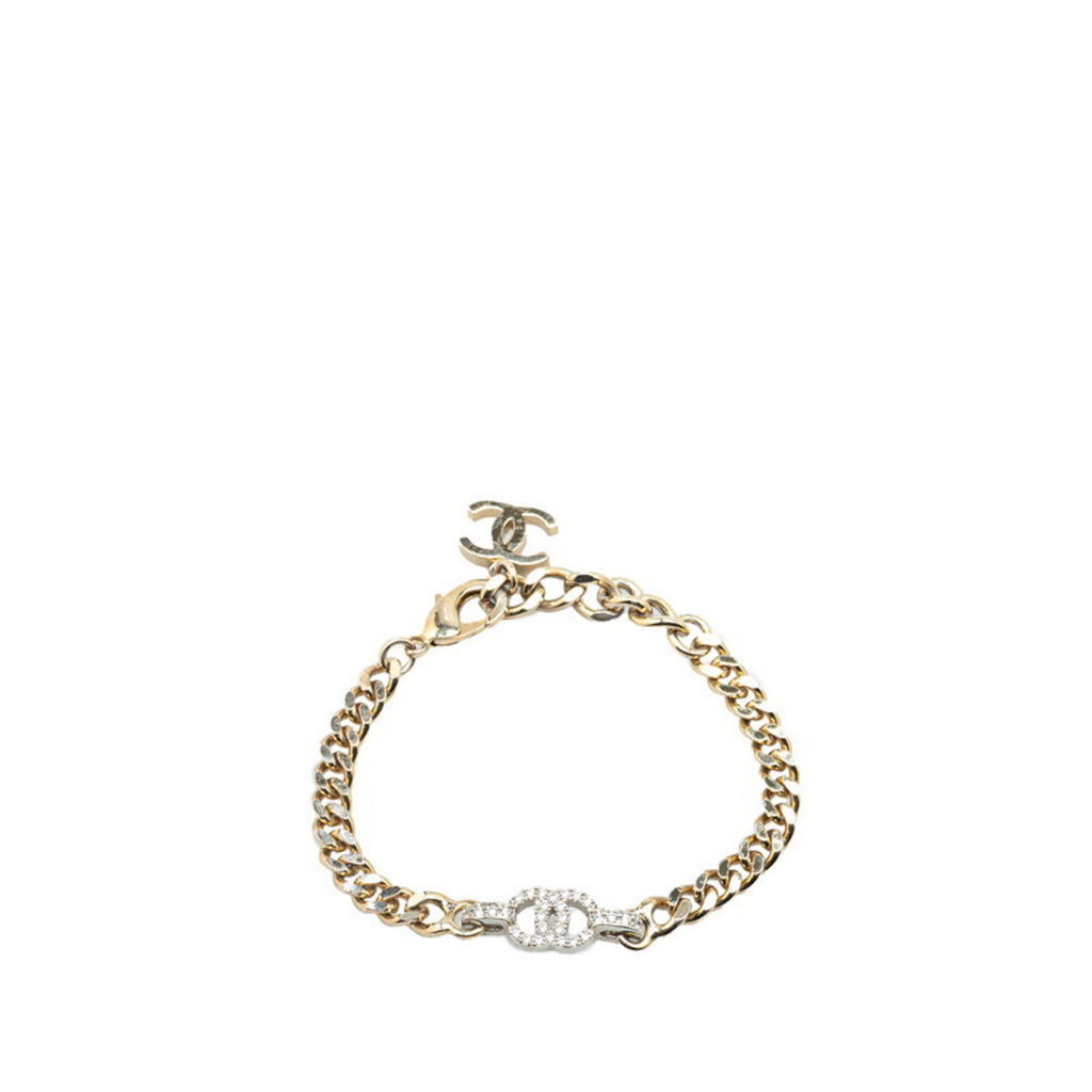 CC Logo Chain Bracelet Silver-Tone Metal