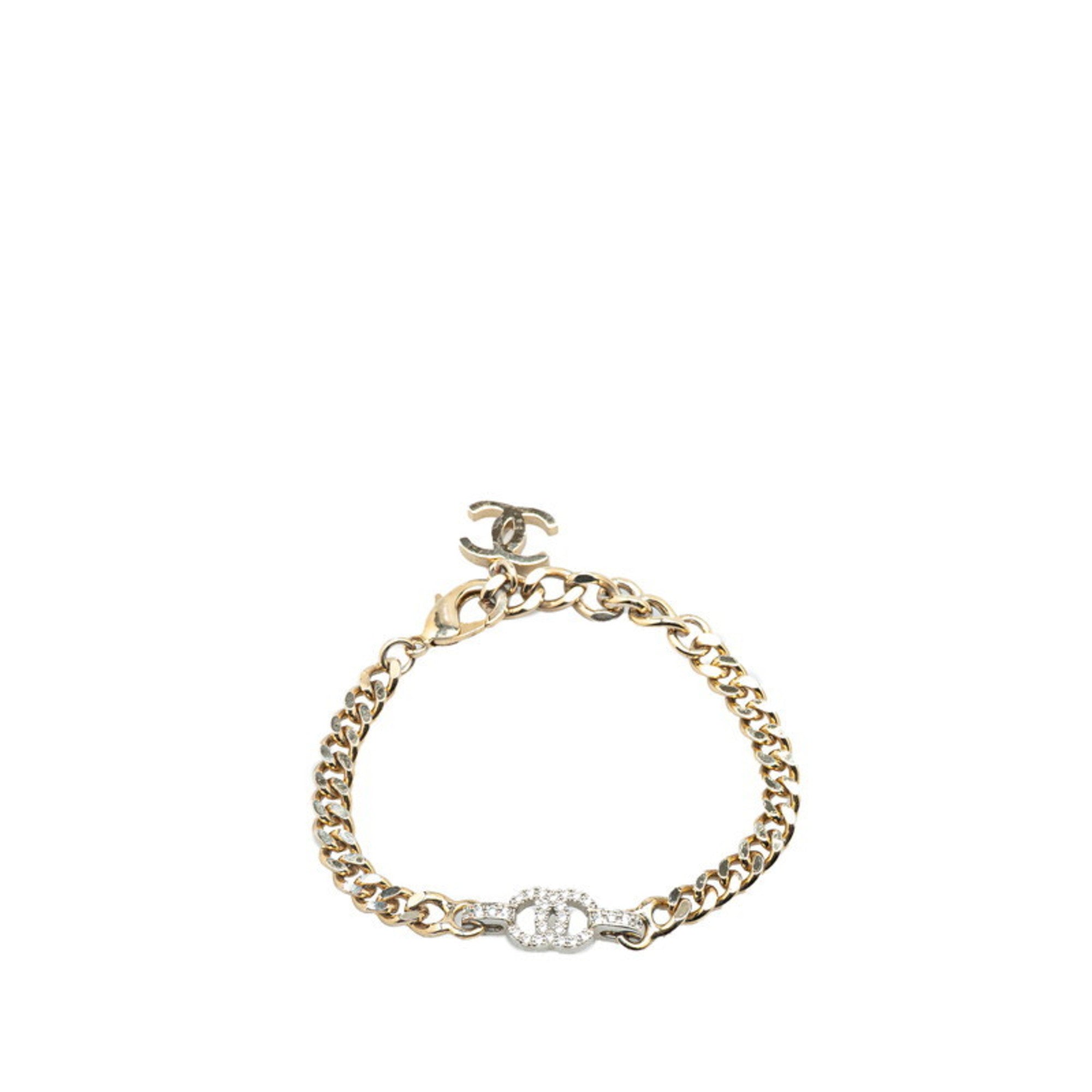 CC Logo Chain Bracelet Silver-Tone Metal