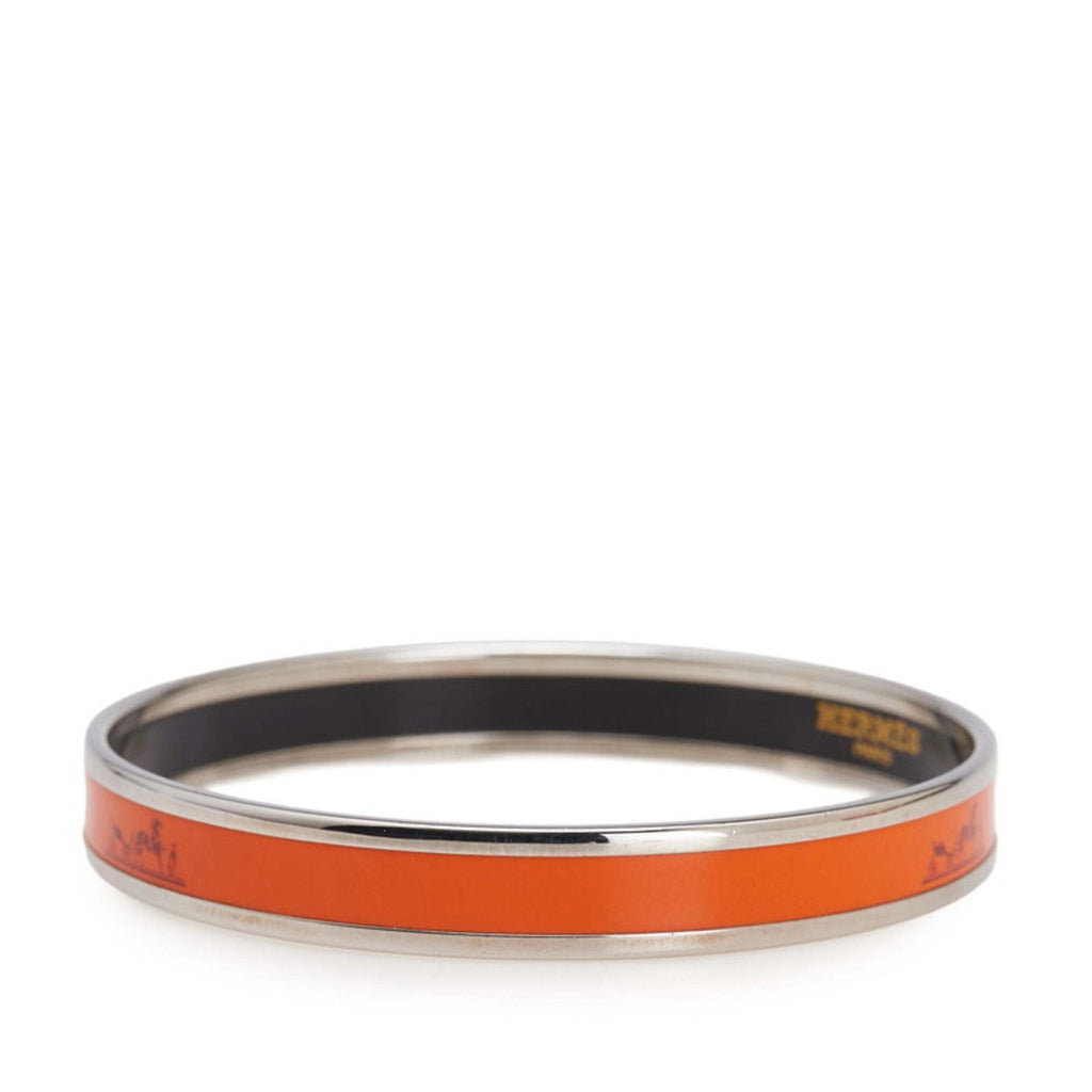Cloisonné and Enamel Bracelet Orange and Silver