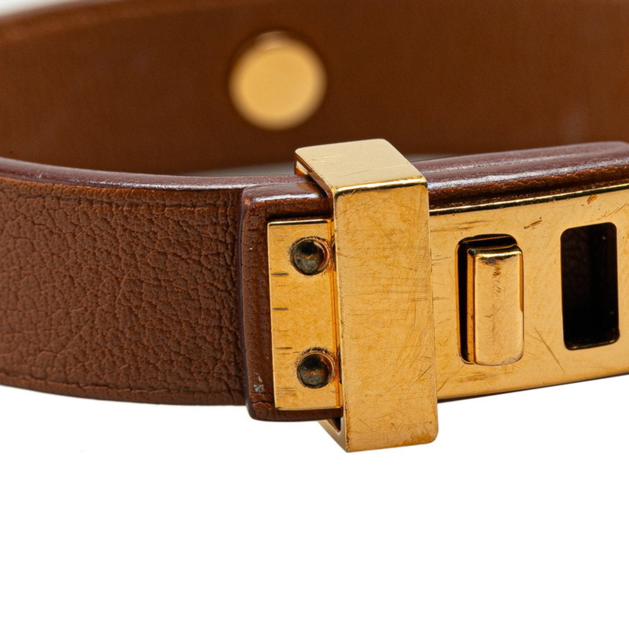 Bracelet Leather Brown and Gold