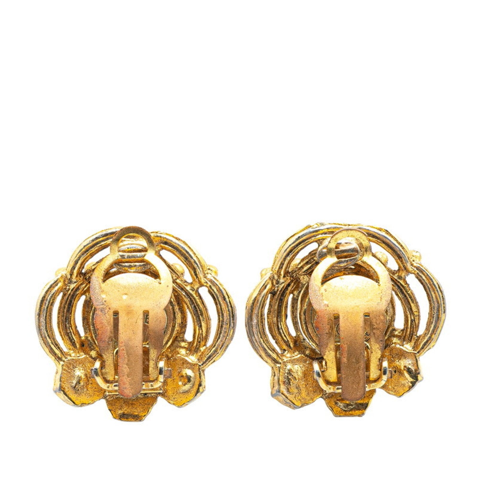 Clip-On Earrings Pearl Clip-On Gold-Tone Metal