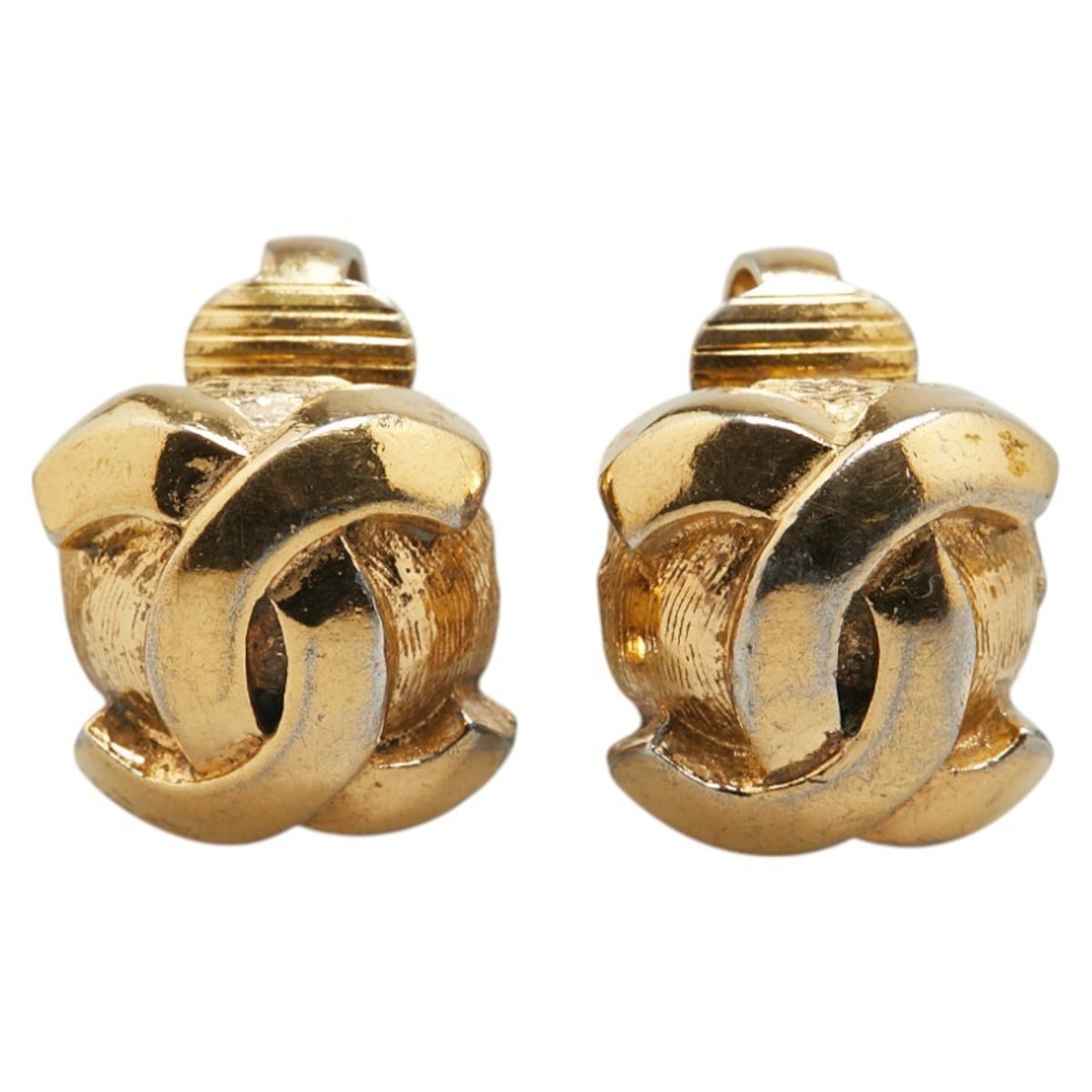 CC Logo Clip-On Earrings Metal Gold-Tone Metal