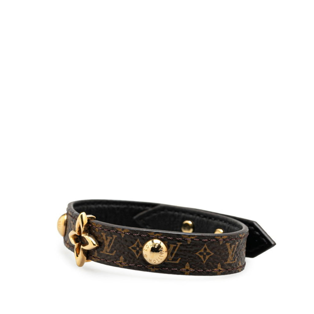 Monogram Bracelet Brown Leather