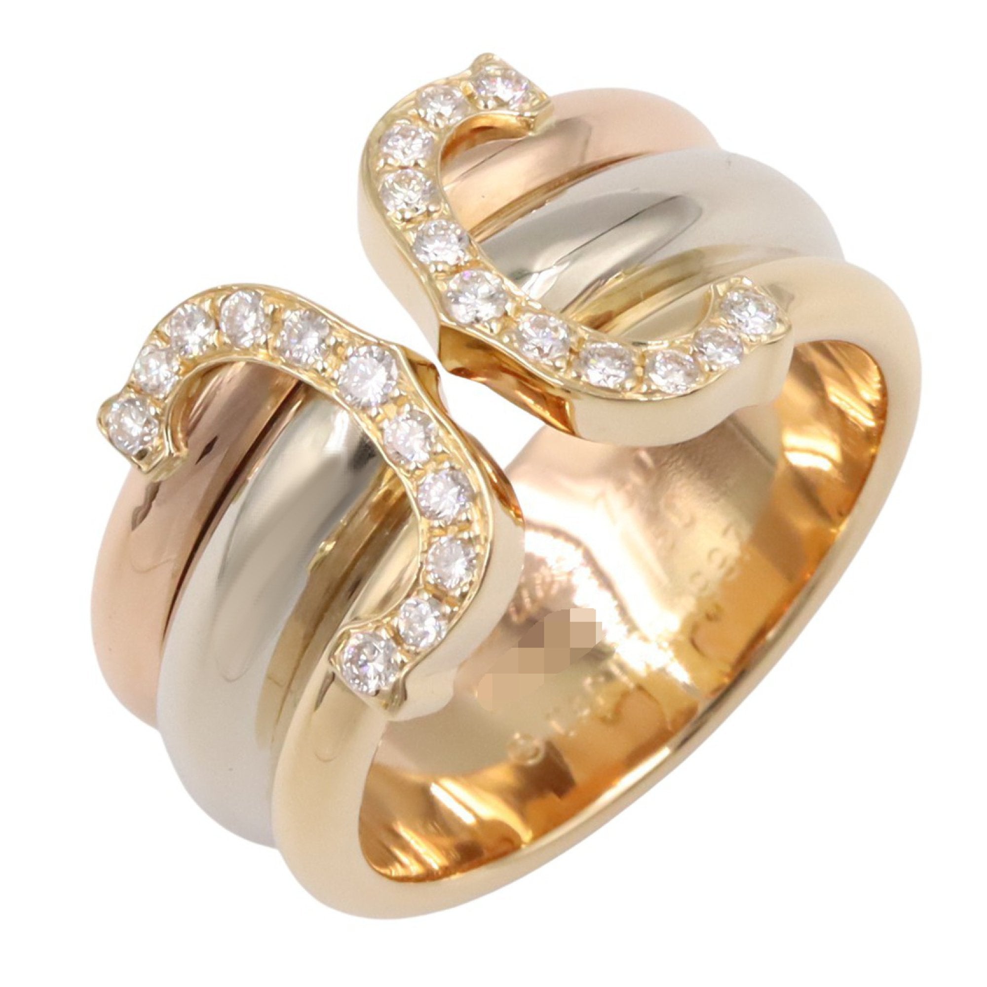 Vendome Louis Cartier Band Ring 18K Tricolor Gold