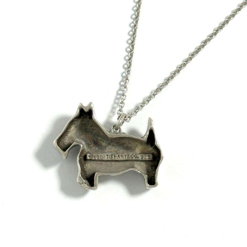 Dog Pendant Necklace Sterling Silver