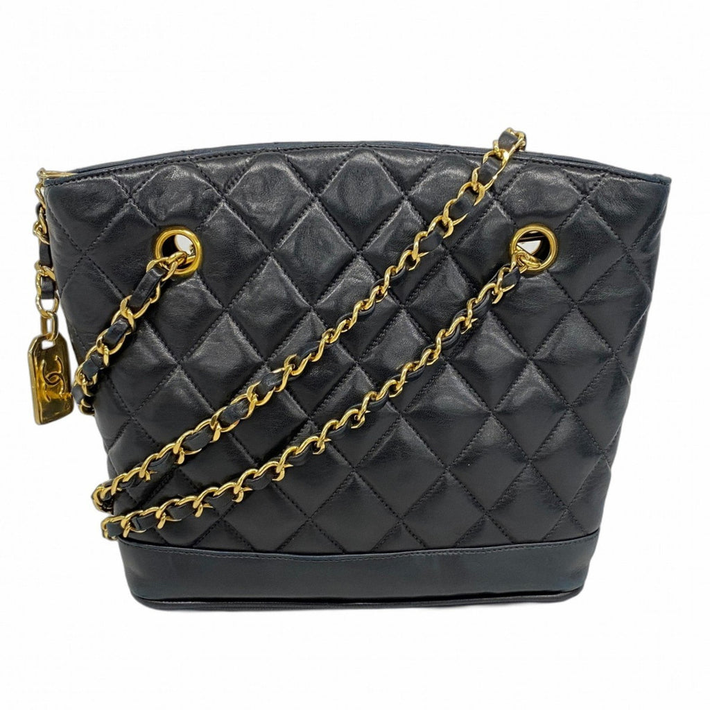 Vintage CC Charm Tote Quilted Lambskin Medium