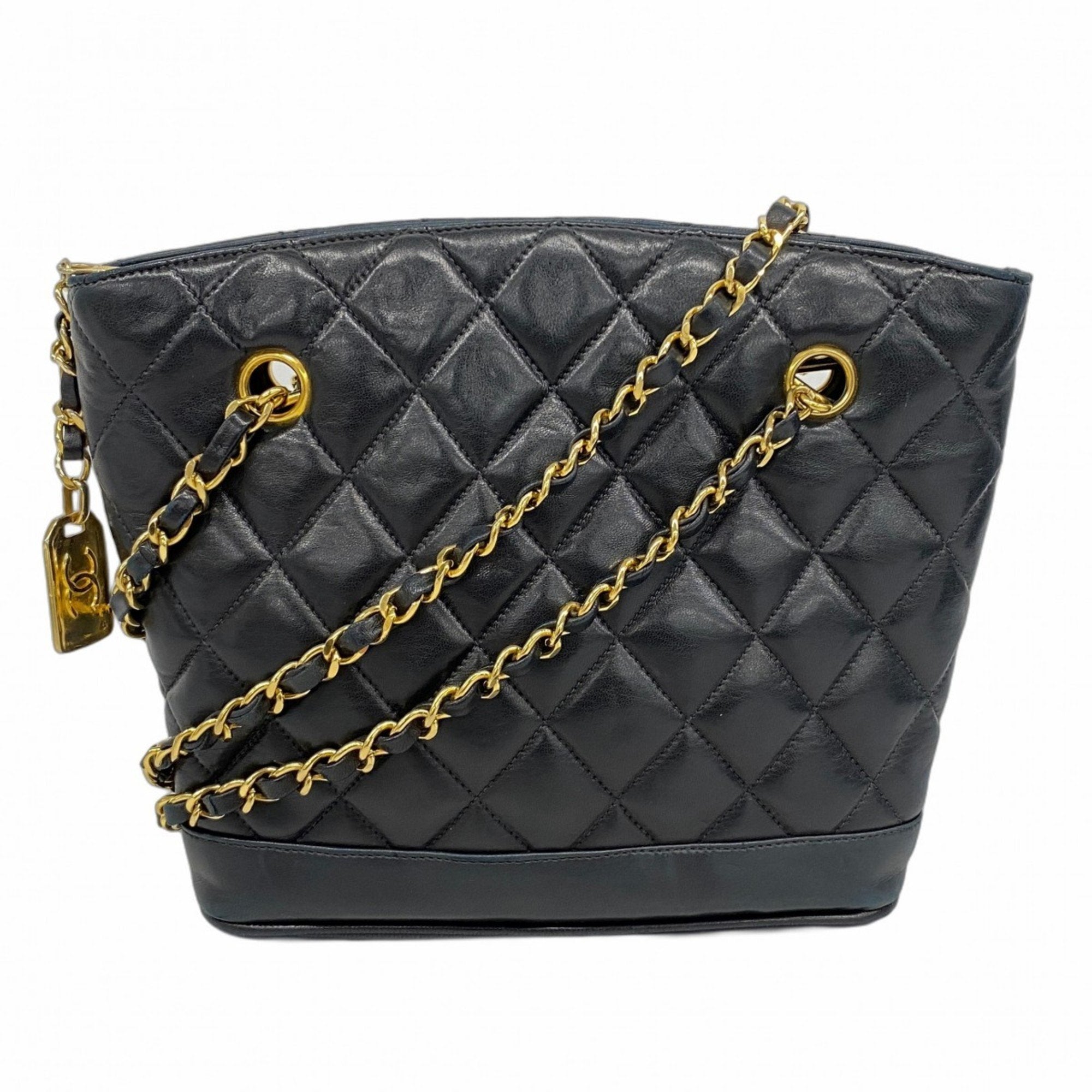 Vintage CC Charm Tote Quilted Lambskin Medium