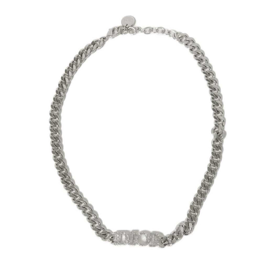 Pendant Necklace Metal Silver with Crystal and Rhinestone