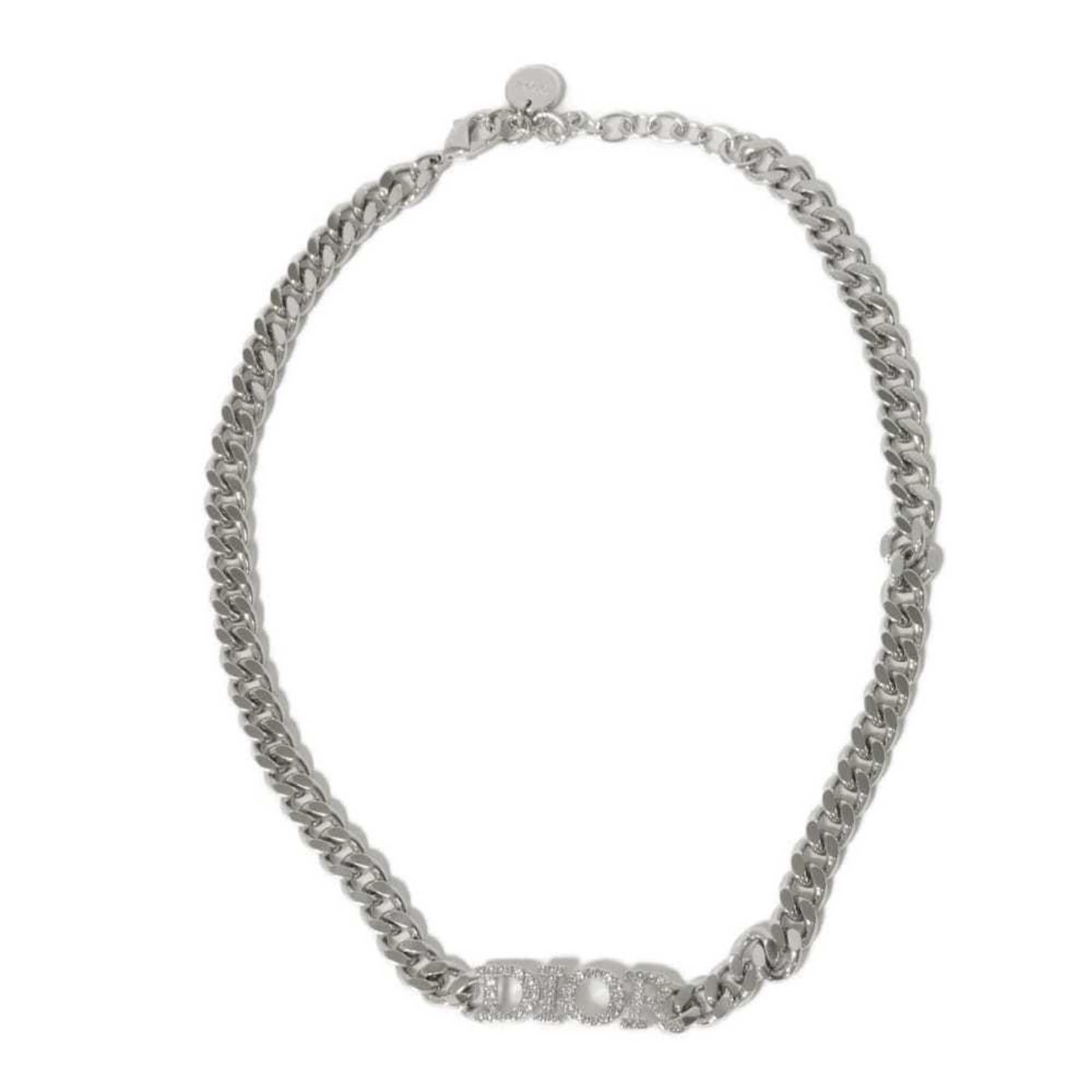 Pendant Necklace Metal Silver with Crystal and Rhinestone