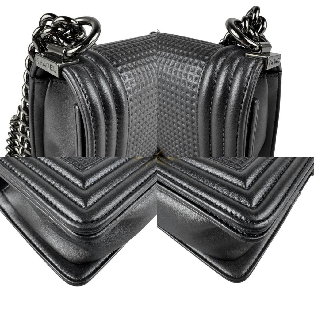 Boy Flap Bag Cube Embossed Lambskin Small