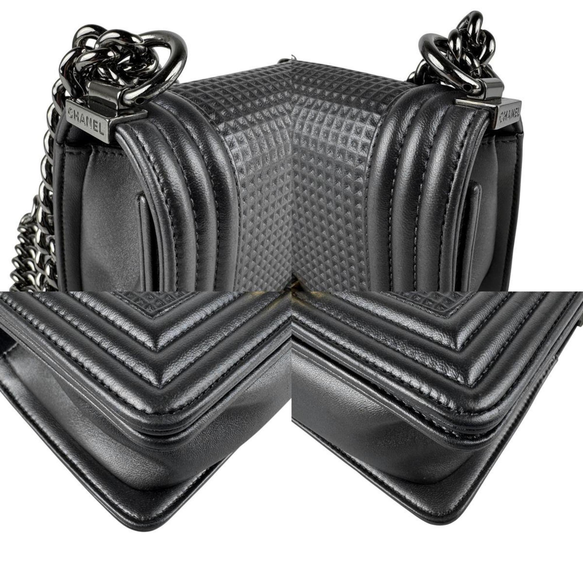 Boy Flap Bag Cube Embossed Lambskin Small