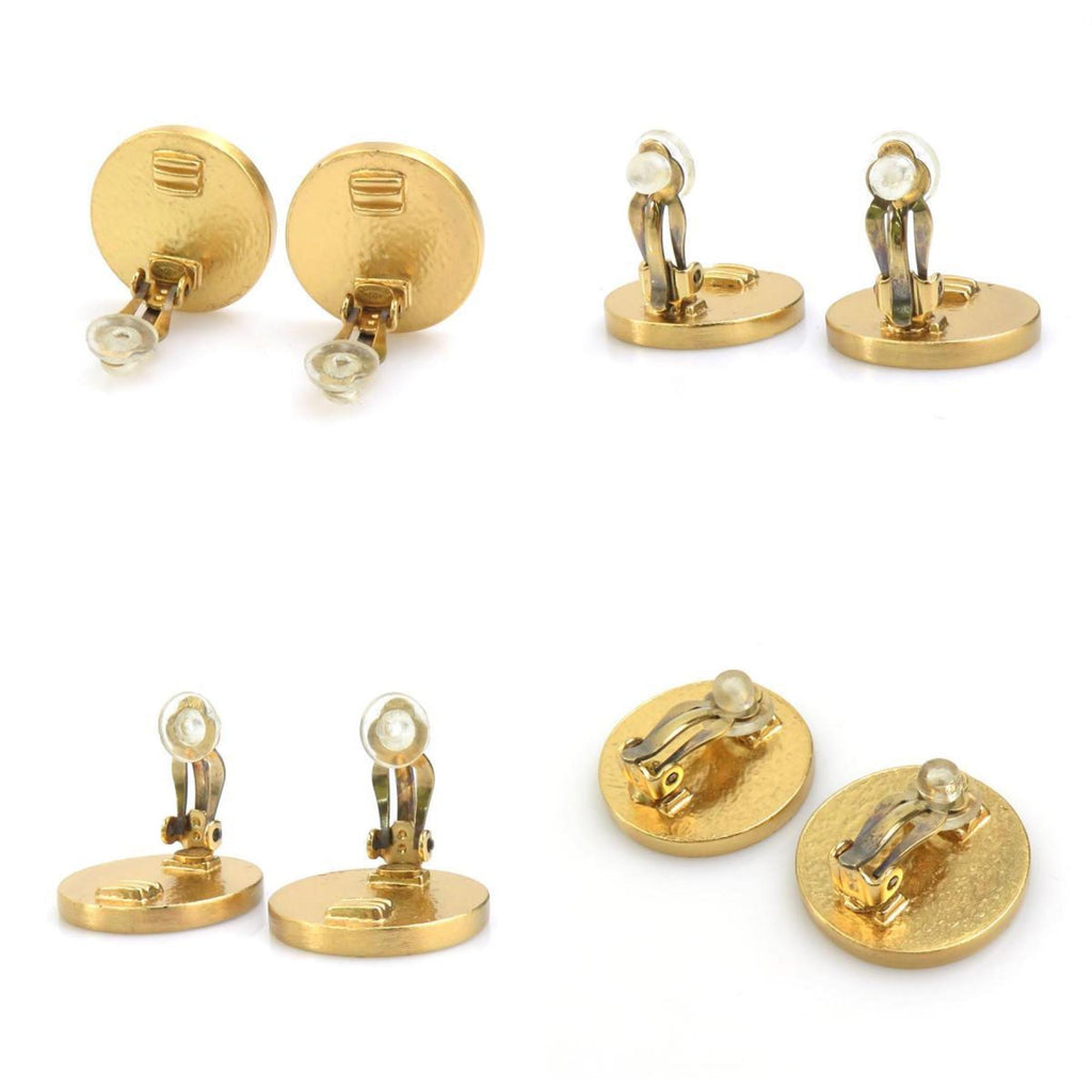 CC Logo Clip-On Earrings Gold-Tone Metal