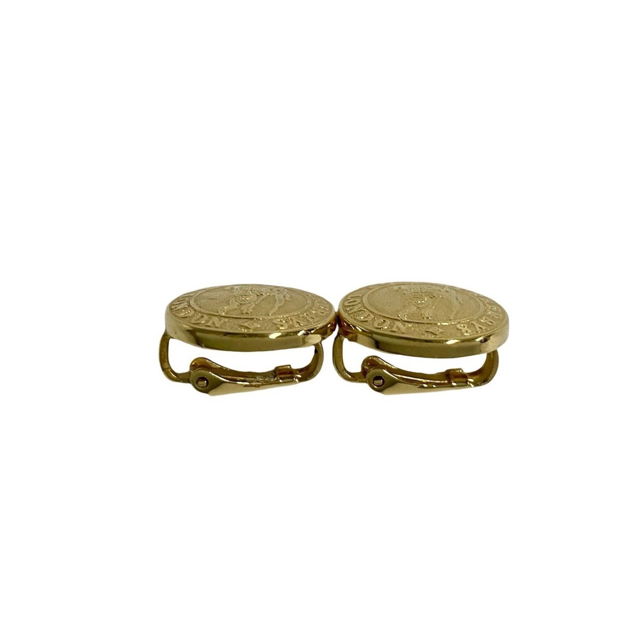 Earrings Logo Gold-Tone Metal