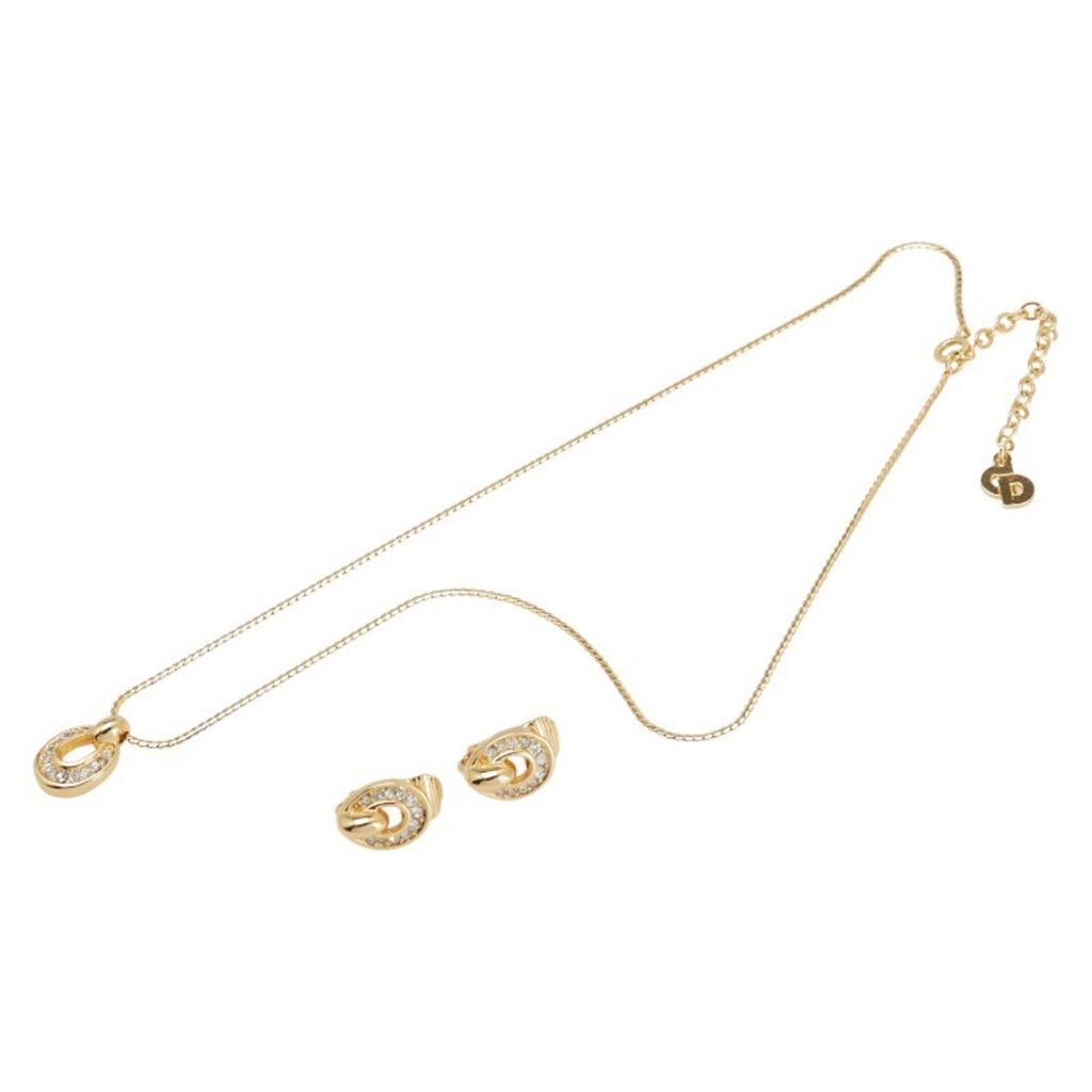 Earrings Rhinestone Gold-Tone Metal