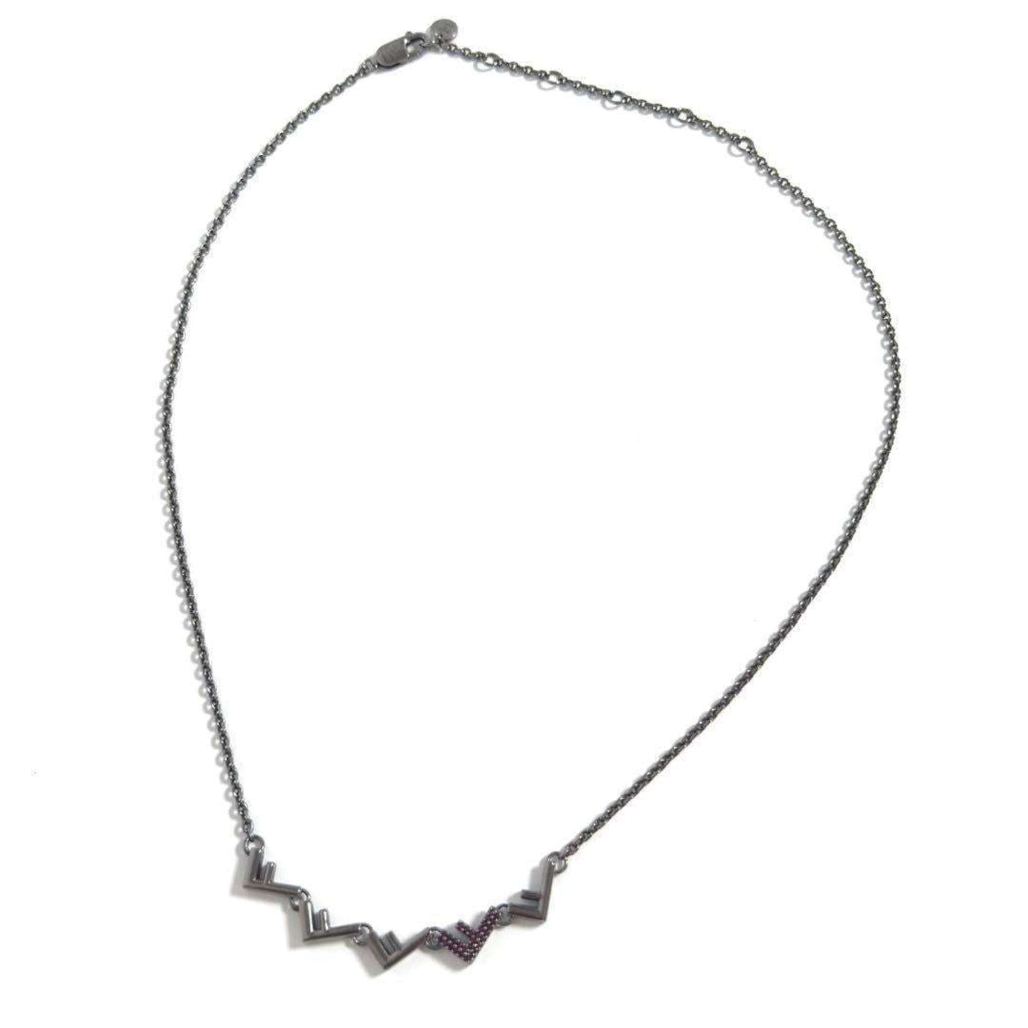 Five Pendant Necklace Metal and Rhinestone