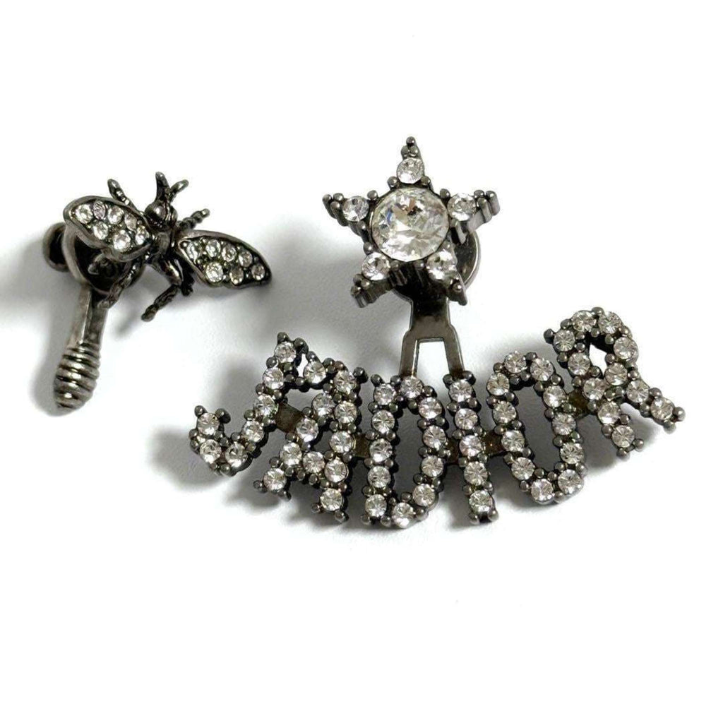 Earrings Metal and Rhinestone