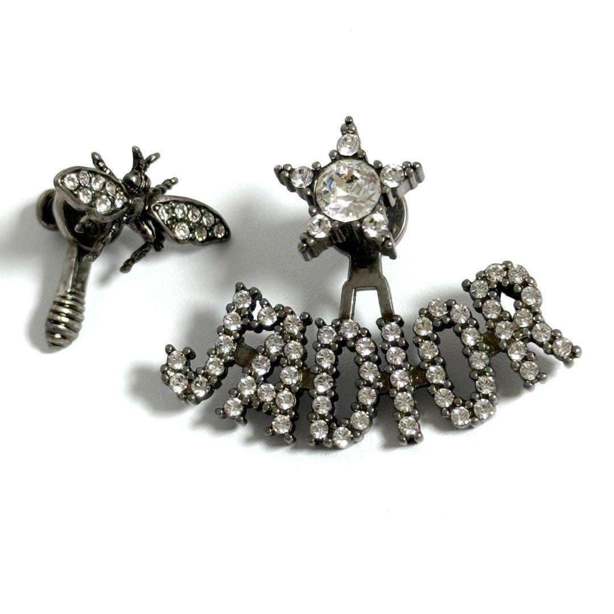 Earrings Metal and Rhinestone