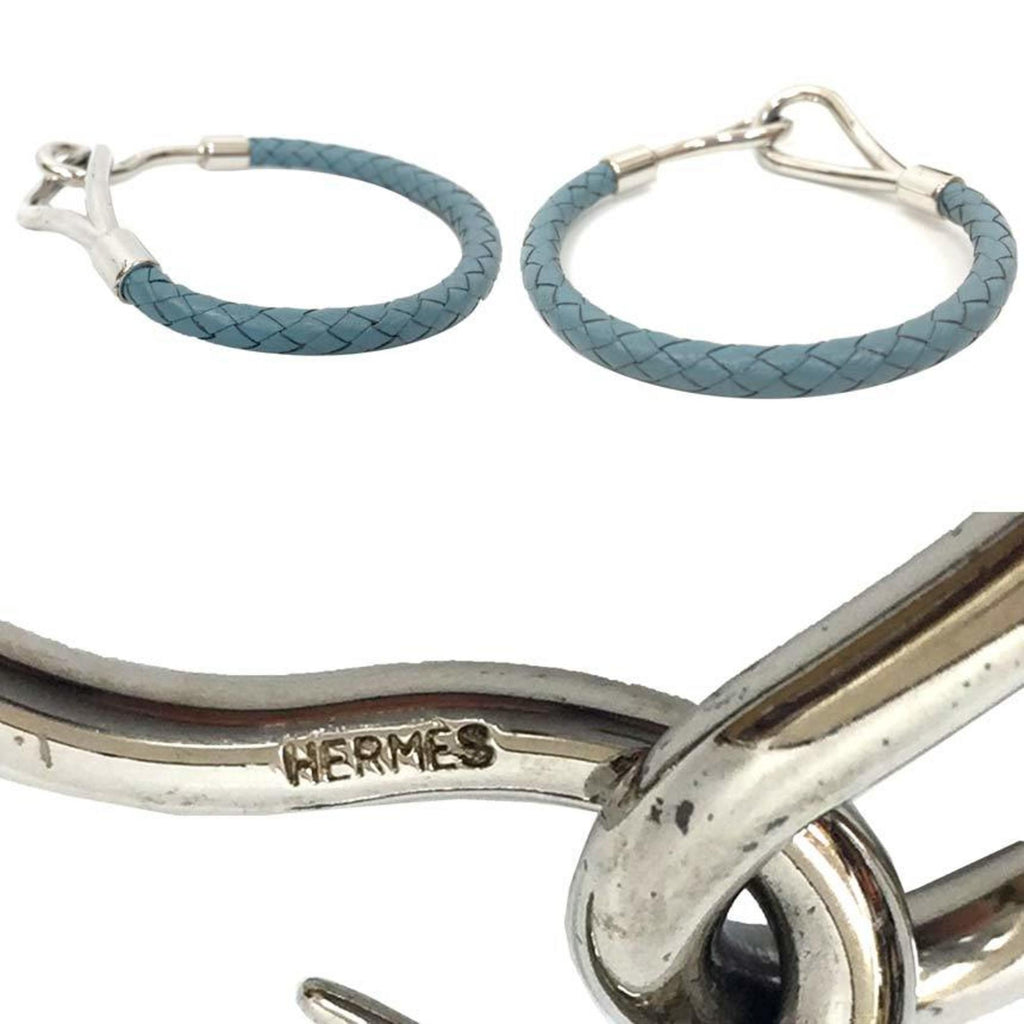 Charm Bracelet Brass and Leather Blue