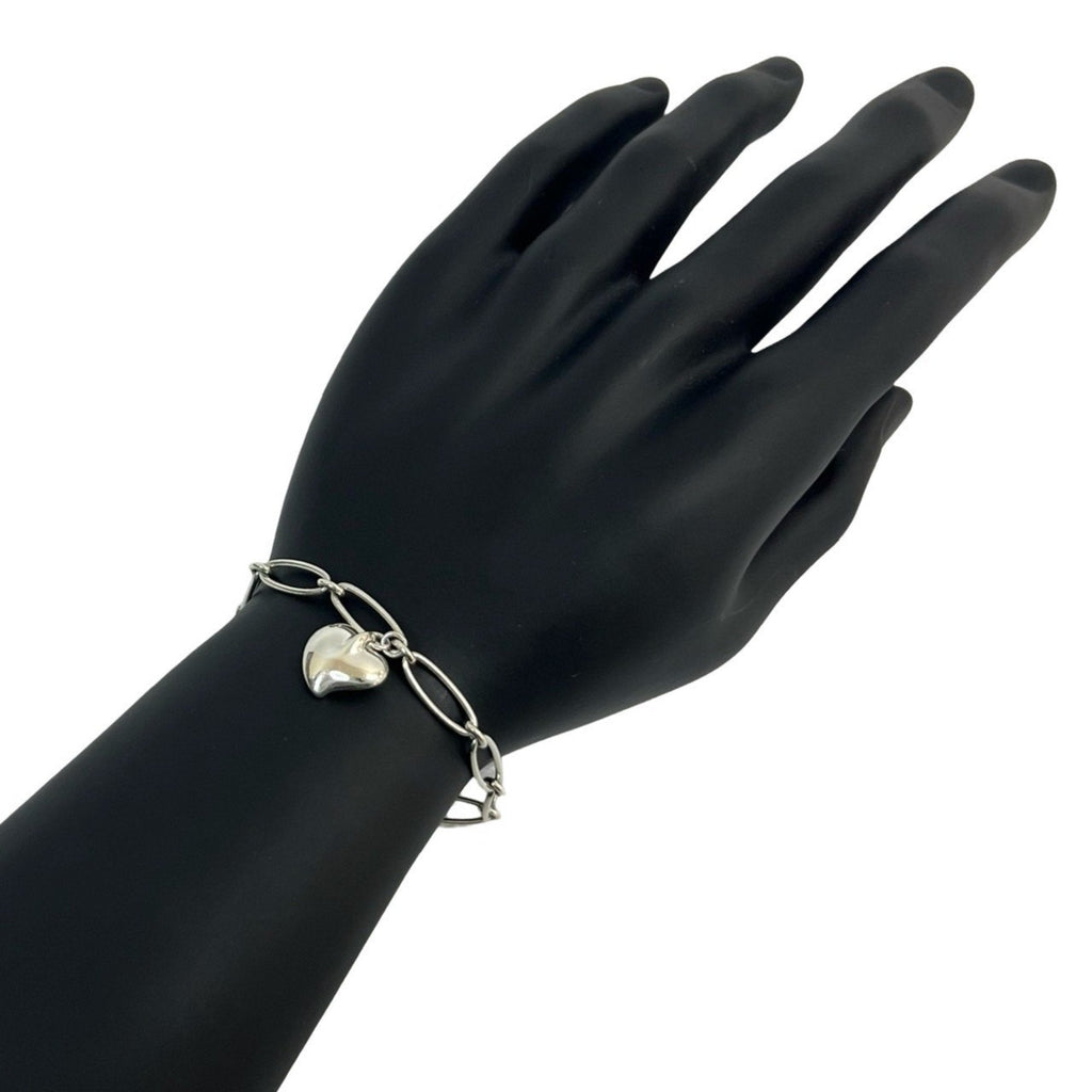 Carved Heart Bracelet Sterling Silver