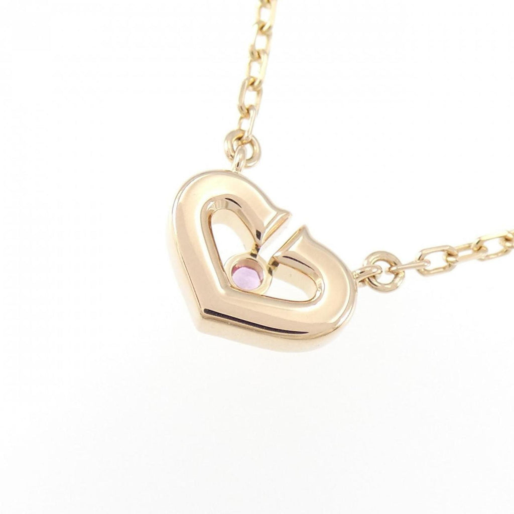 C Heart Pendant Necklace 18K Rose Gold