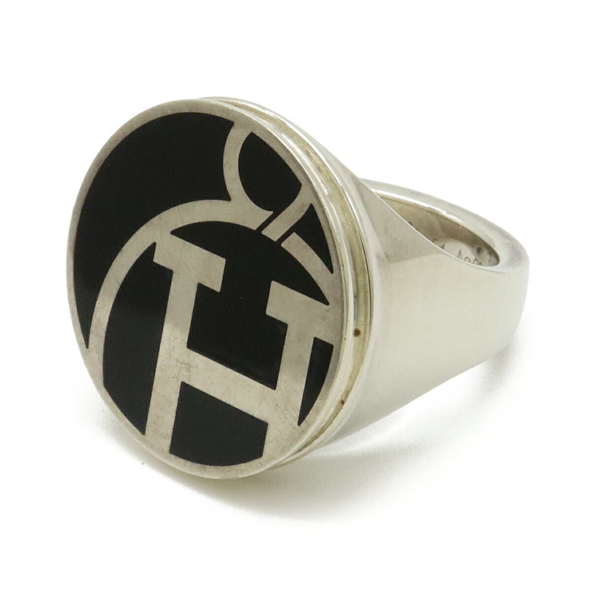 Signet Circle Ring Sterling Silver Black