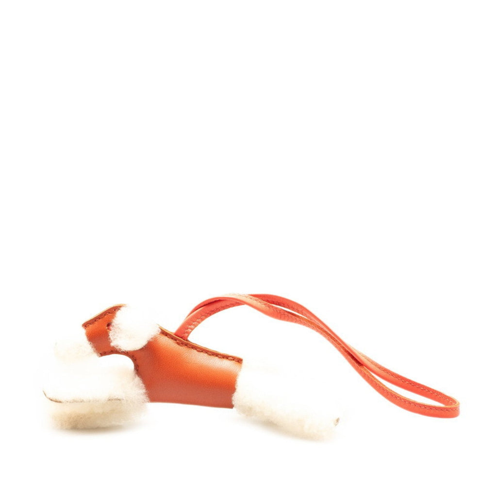 Charm Agneau Milo and Leather Ivory Red Handbag Charm