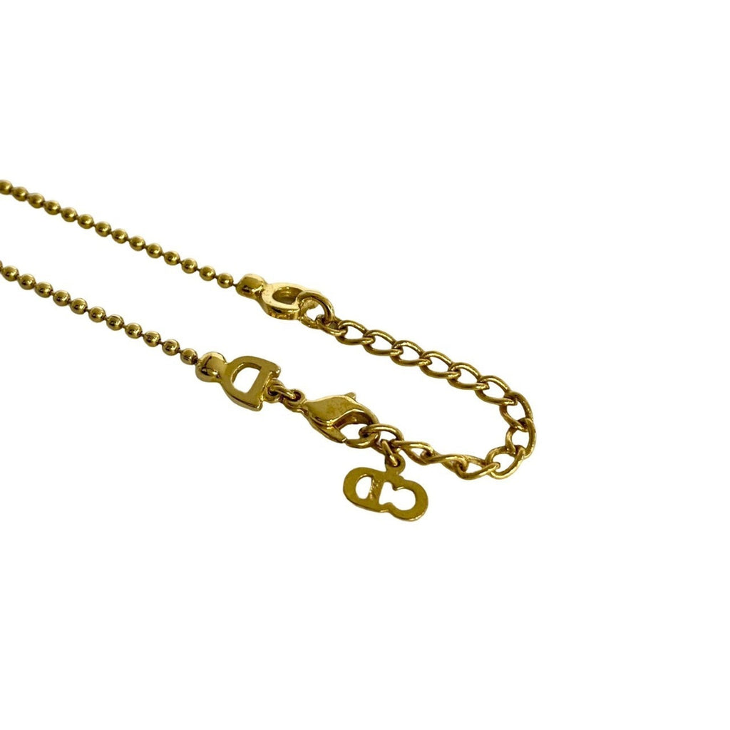 Plate Motif Ball Chain Pendant Necklace Gold