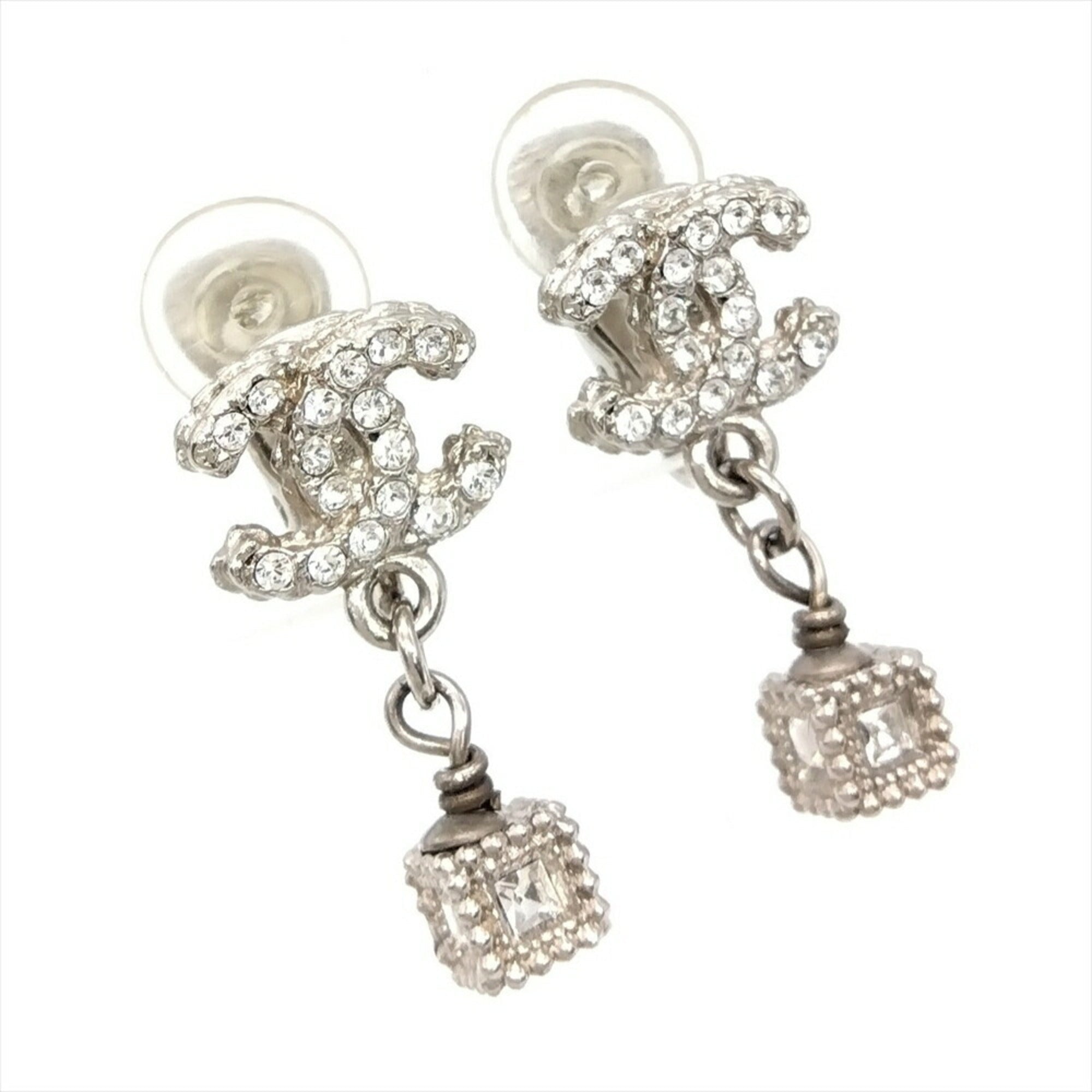 CC Logo Earrings Silver-Tone Metal