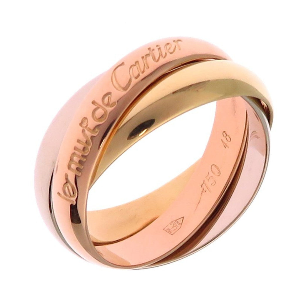 Vendome Louis Cartier Band Ring 18K Tricolor Gold