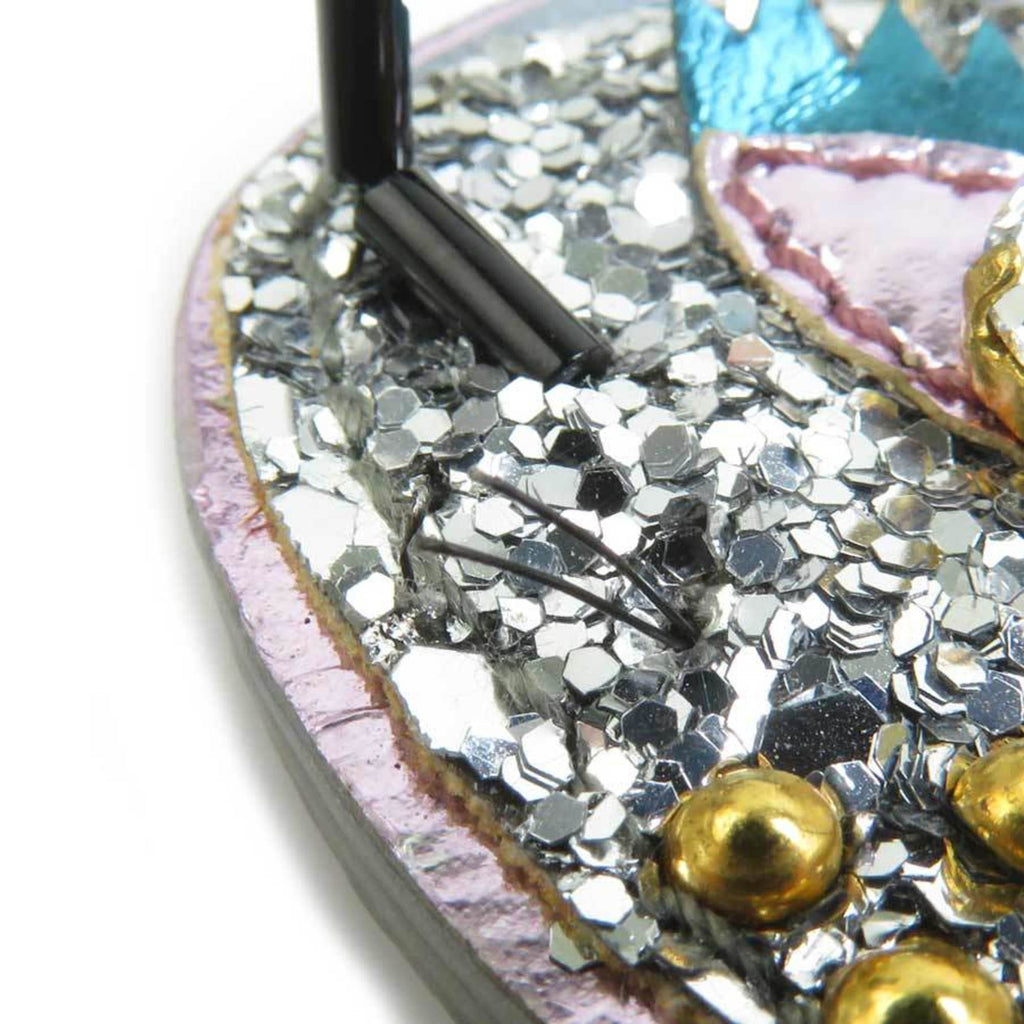 Charm Leather and Metal Purple Handbag Charm