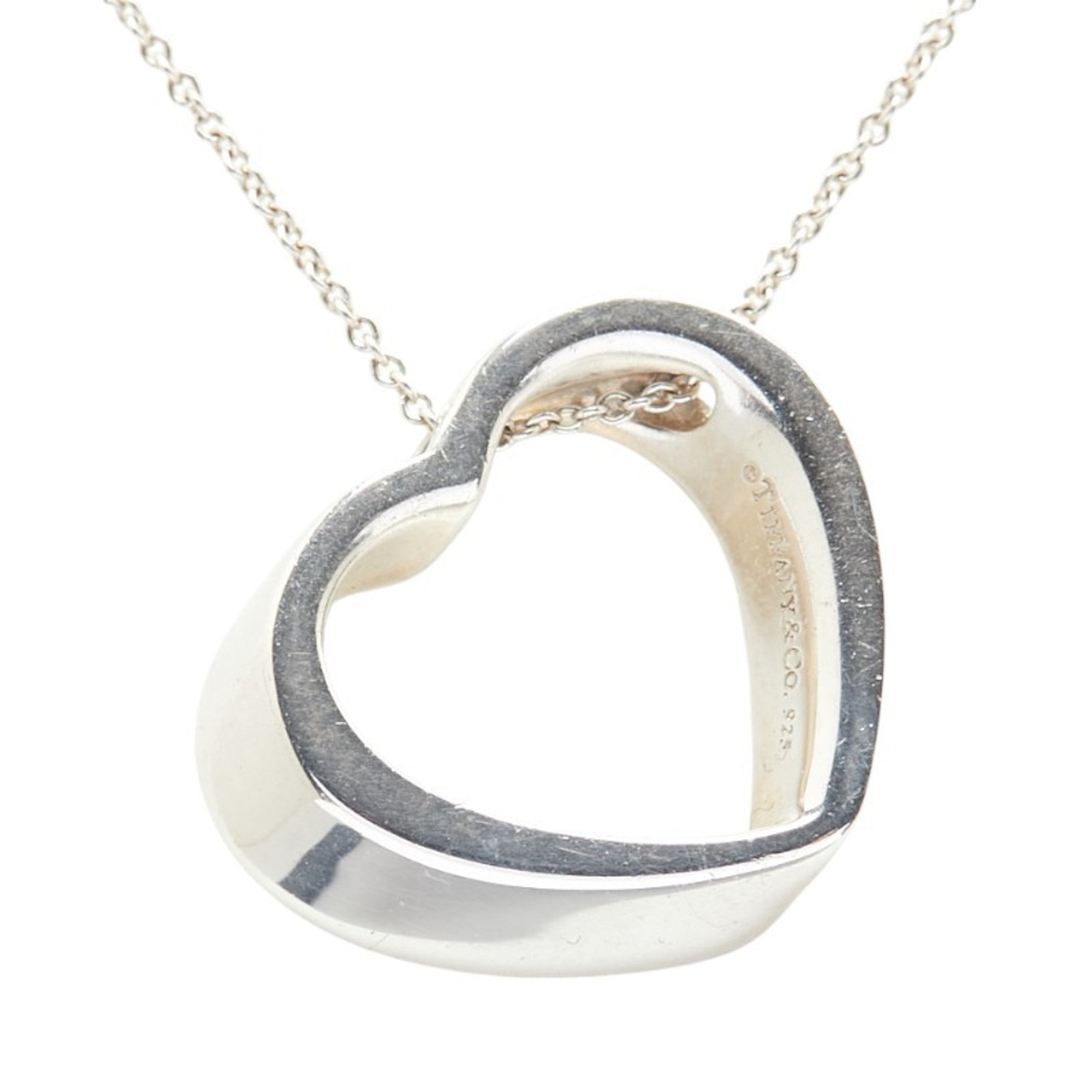 Geometric Heart Pendant Necklace Sterling Silver