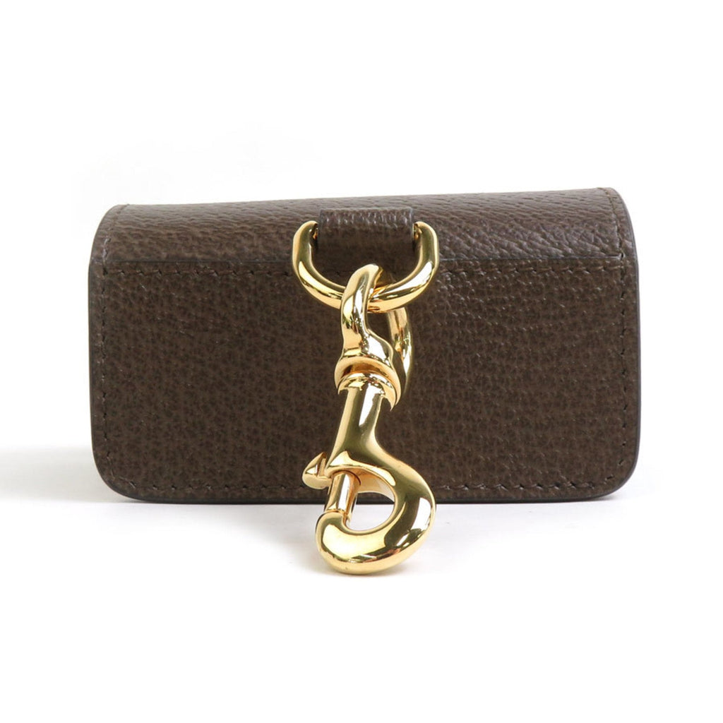 Etiquette Holder Charm Leather Brown Handbag Charm