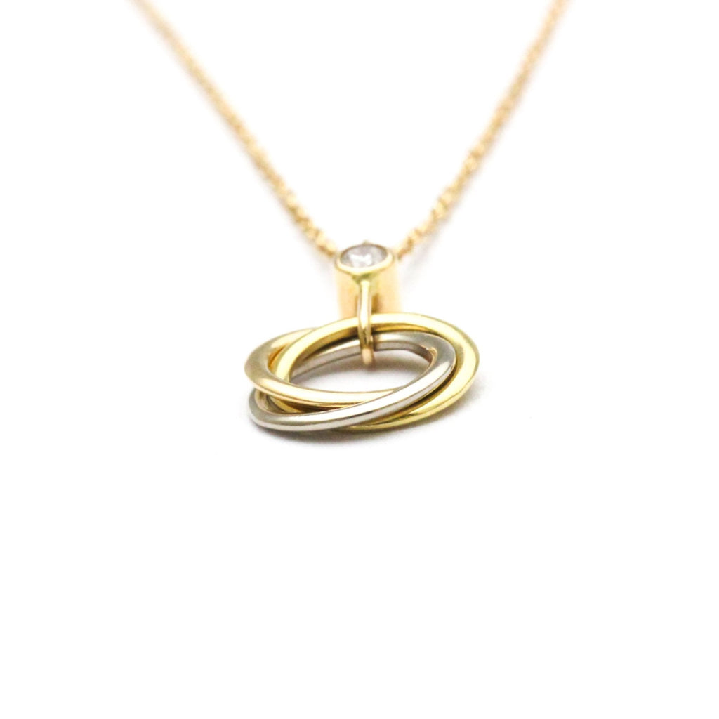 Trinity Pendant Necklace 18K Tricolor Gold