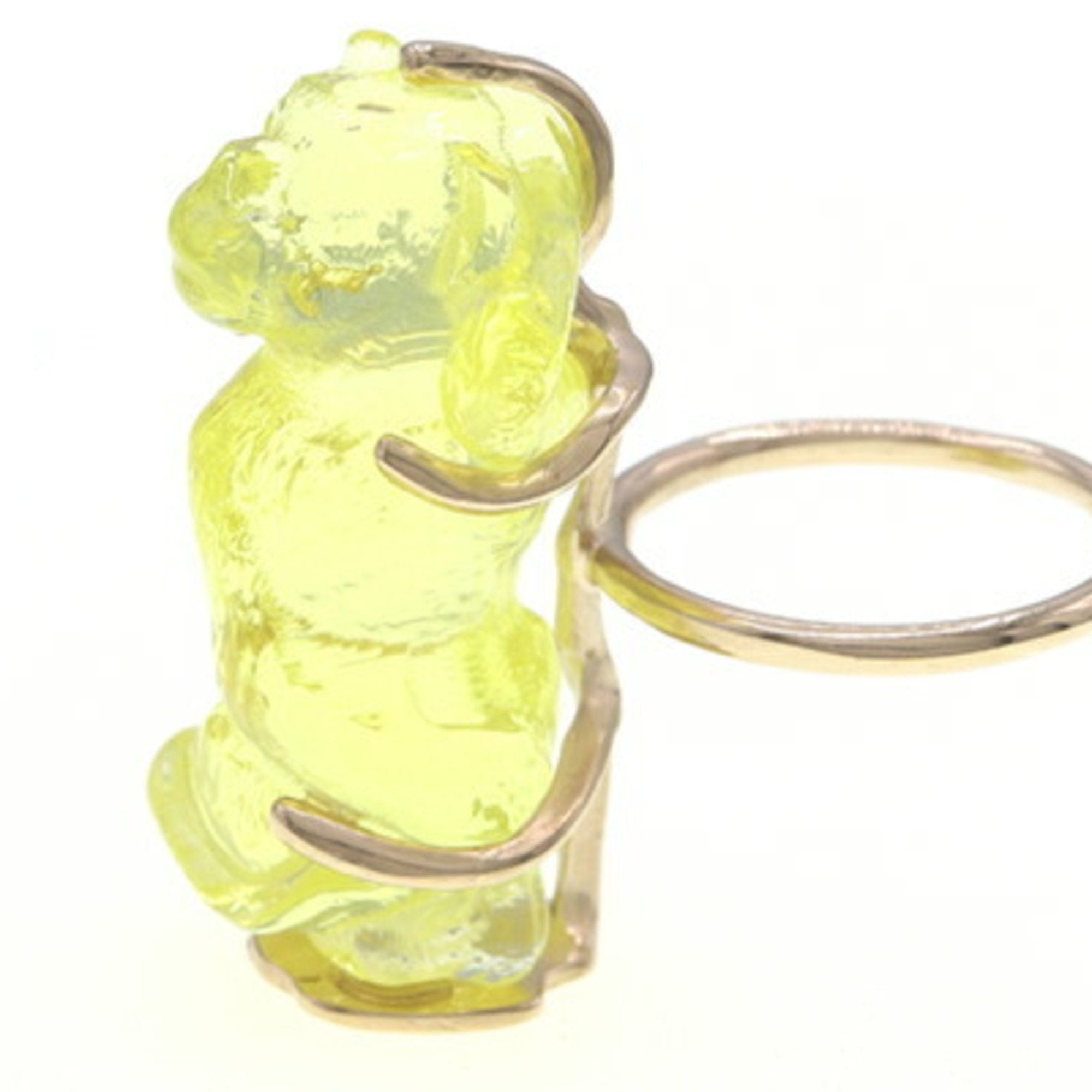Band Ring Metal and Plastic Yellow