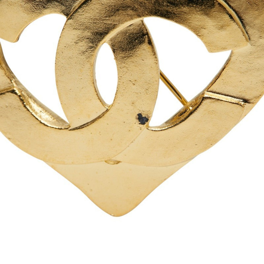 CC Logo Heart Brooch Metal