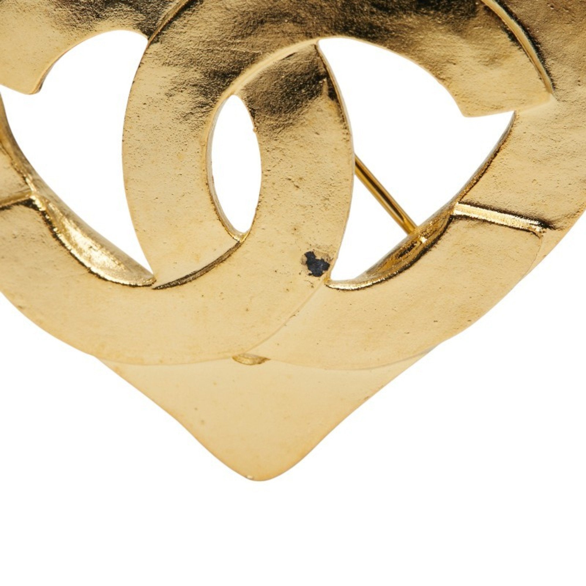CC Logo Heart Brooch Metal