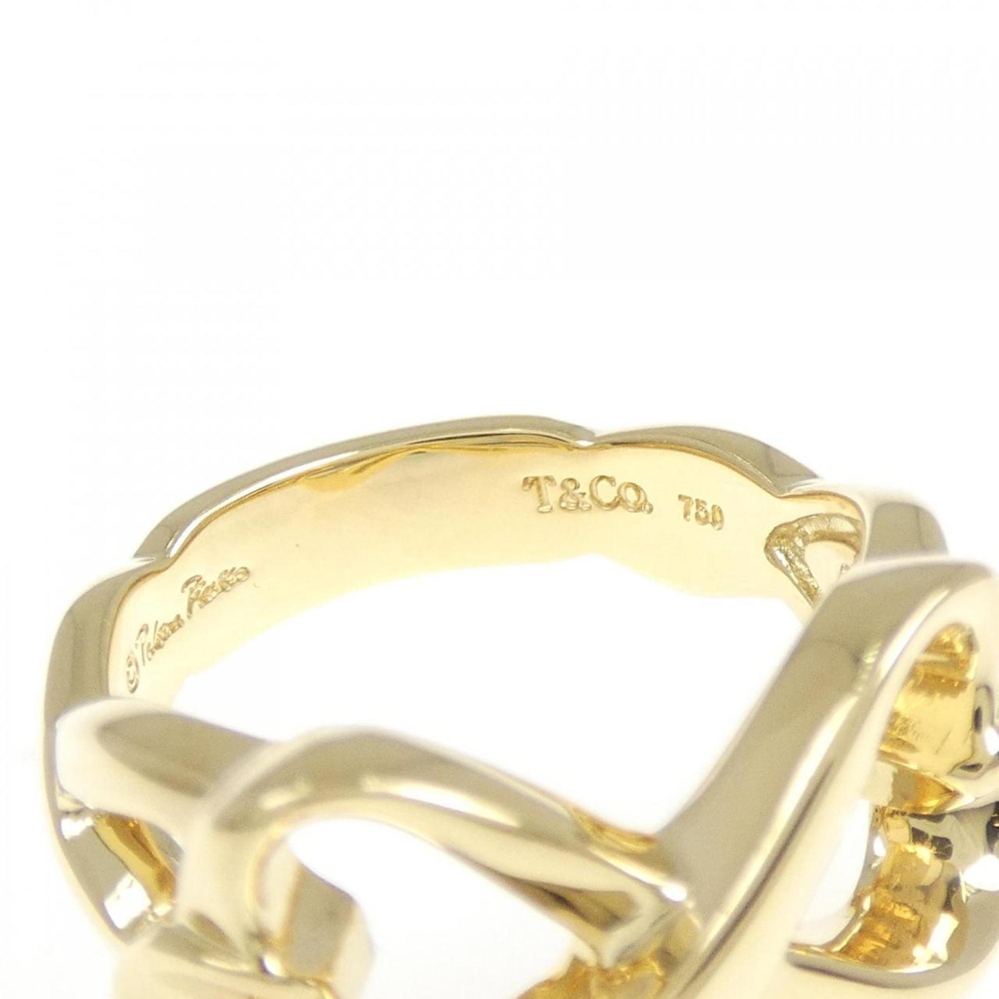 Double Loving Heart Band Ring 18K Yellow Gold