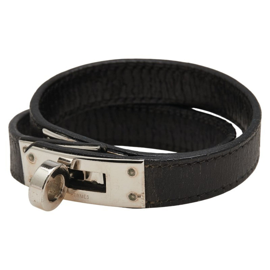 Kelly Bracelet Box Calf Leather Black and Silver