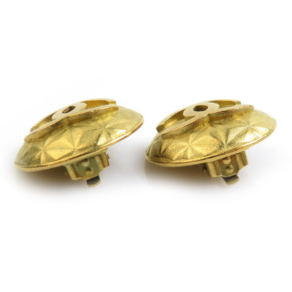 CC Logo Clip-On Earrings Gold-Tone Metal Gold-Tone Metal