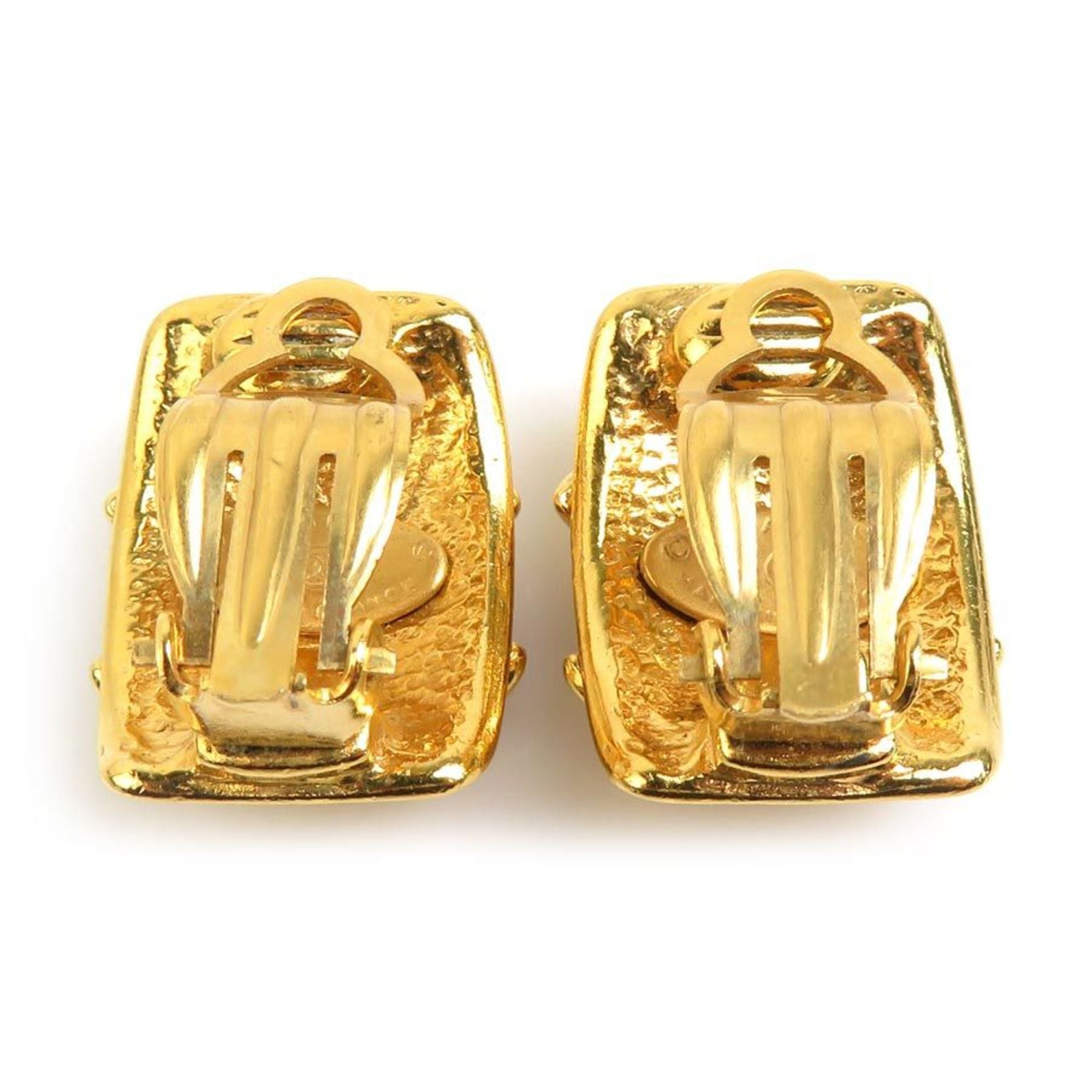 CC Logo Clip-On Earrings Gold-Tone Metal Gold-Tone Metal