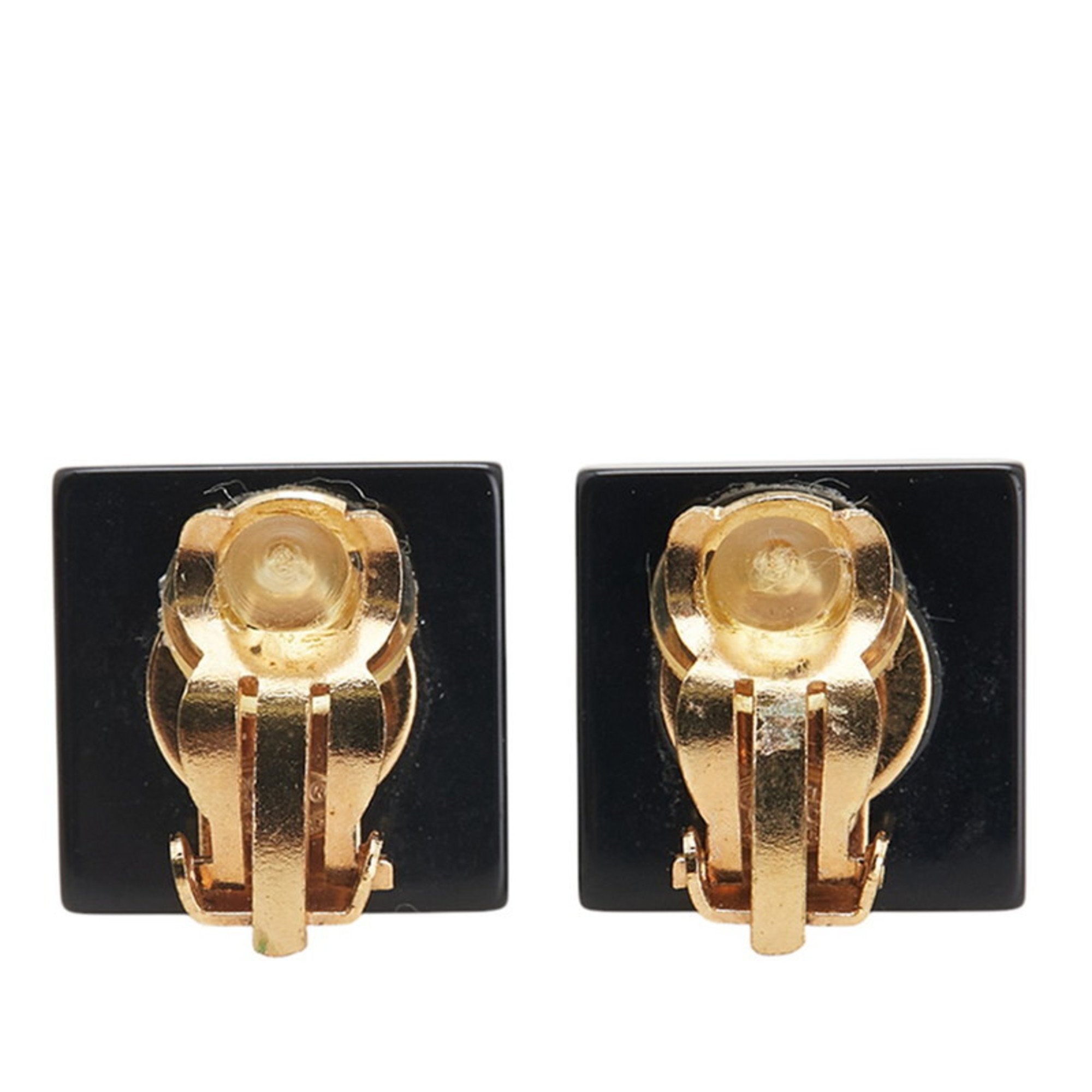 CC Logo Clip-On Earrings Gold-Tone Metal