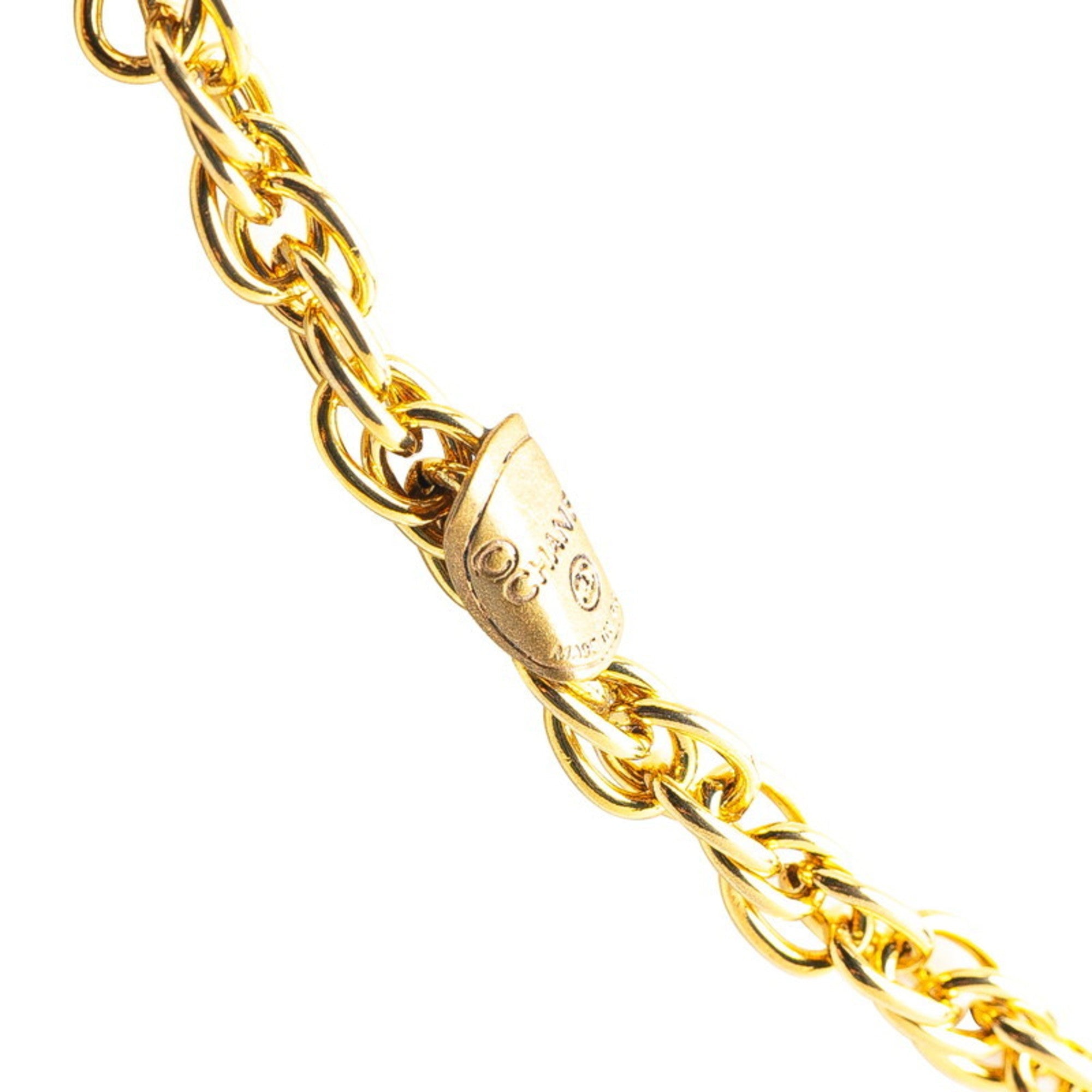 CC Logo Pendant Necklace Gold-Tone Metal