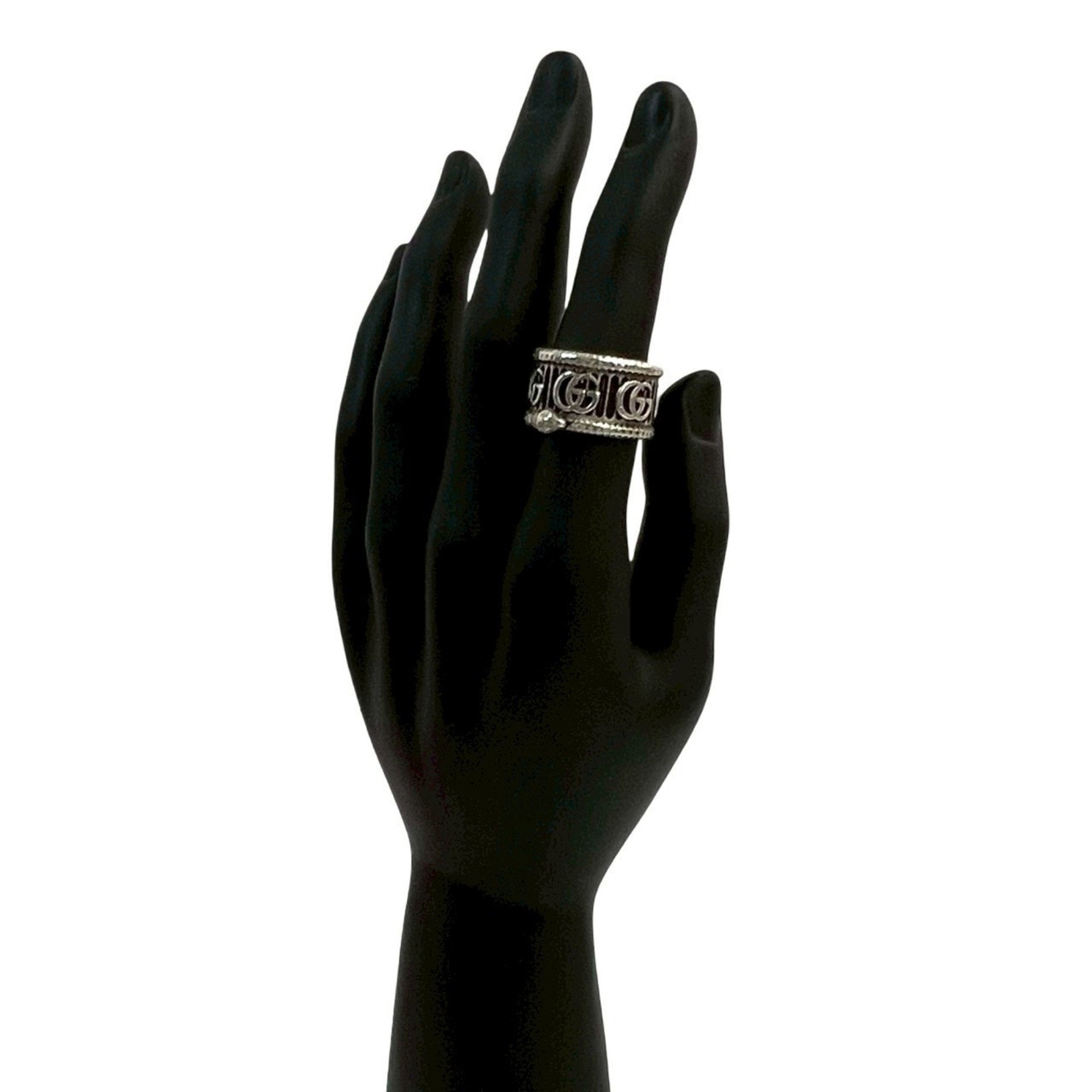 Interlocking Double G Snake Ring Sterling Silver