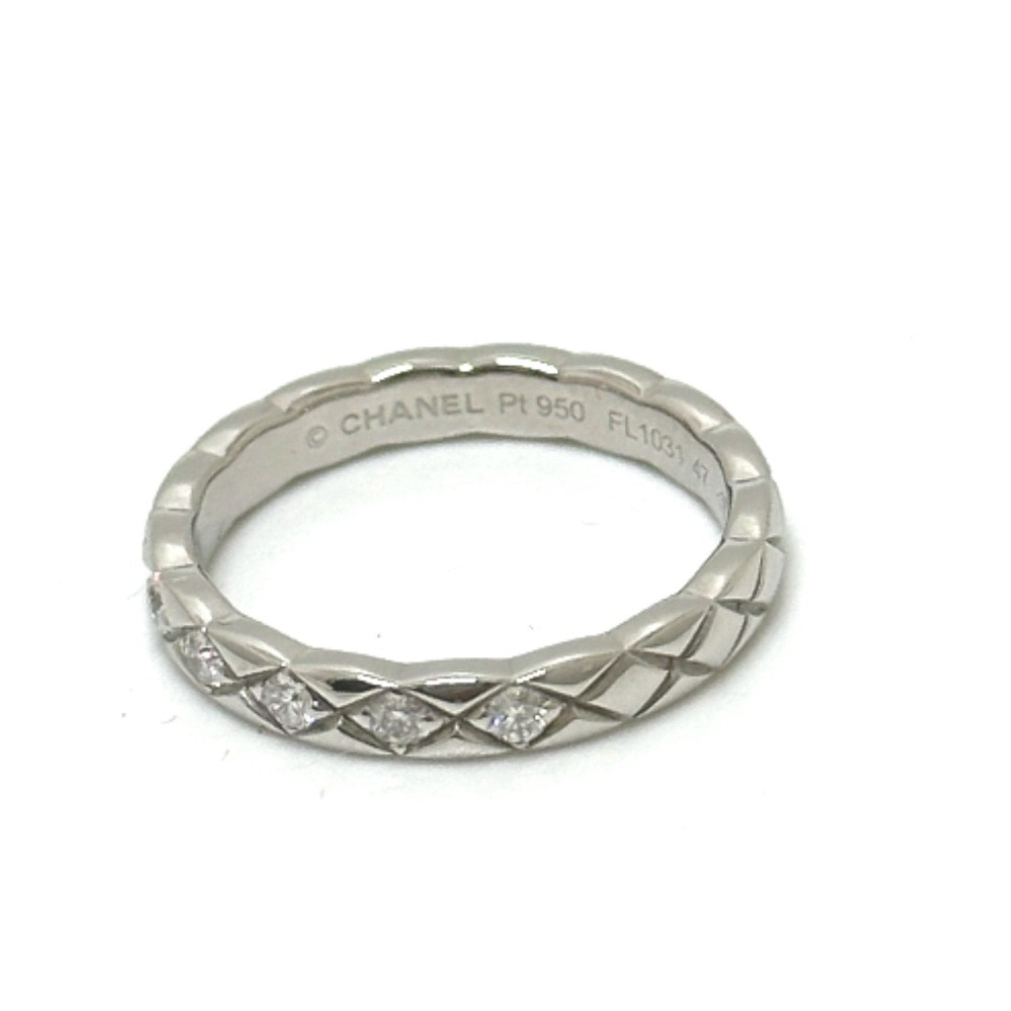 Coco Crush Band Ring 18K White Gold With 5 Diamonds