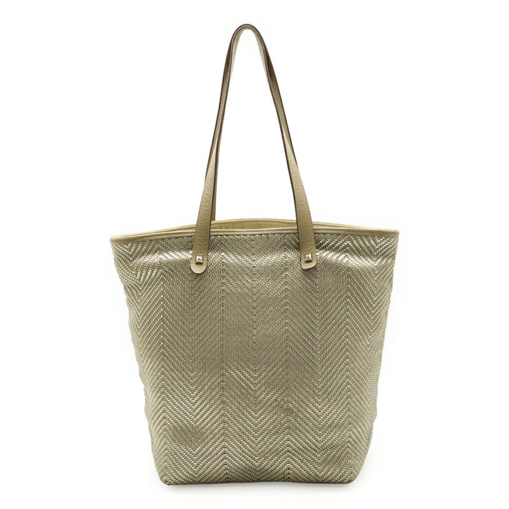 Chennai Tote Woven Leather and Canvas MM
