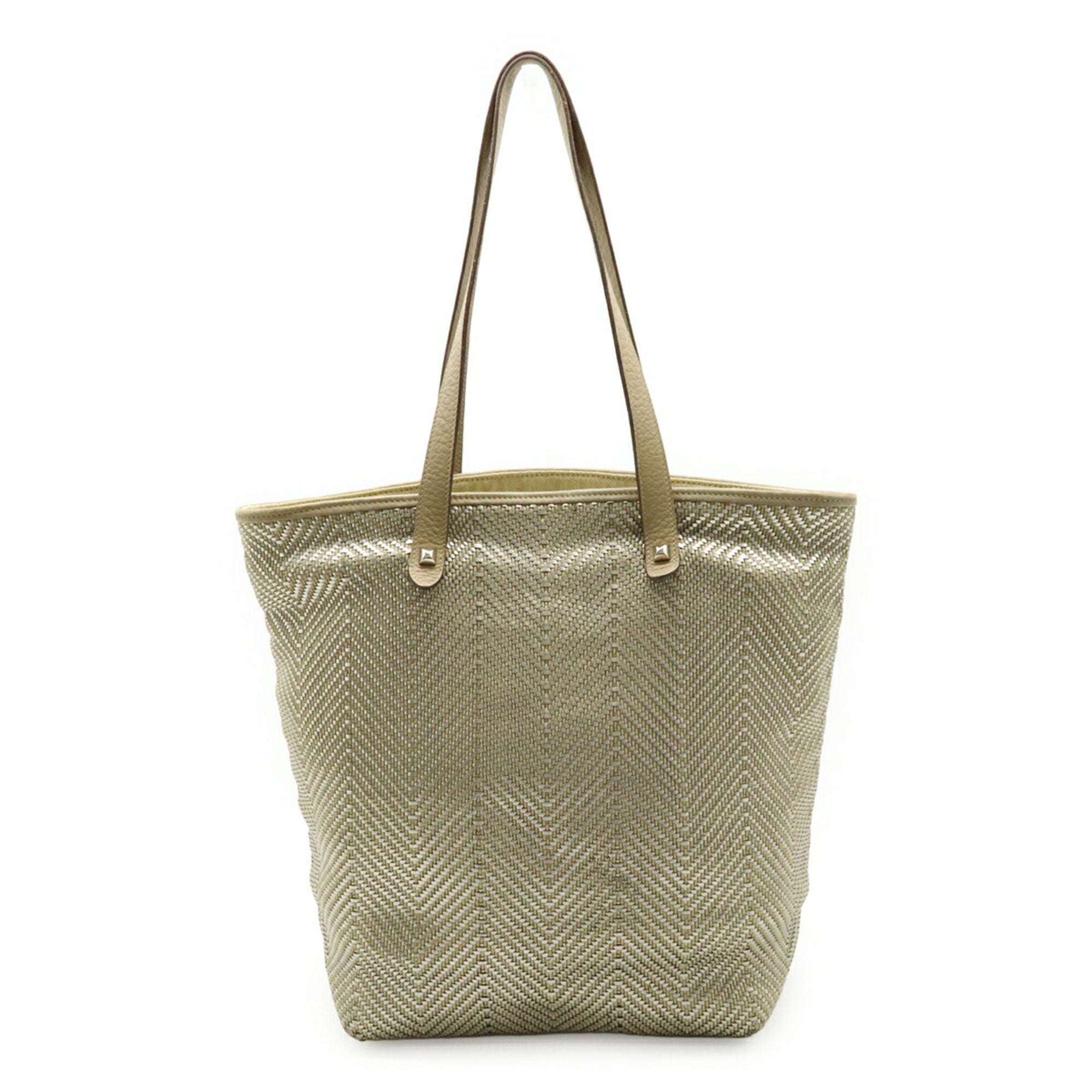 Chennai Tote Woven Leather and Canvas MM