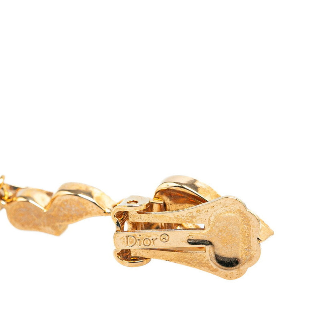 Earrings Rhinestone Gold-Tone Metal