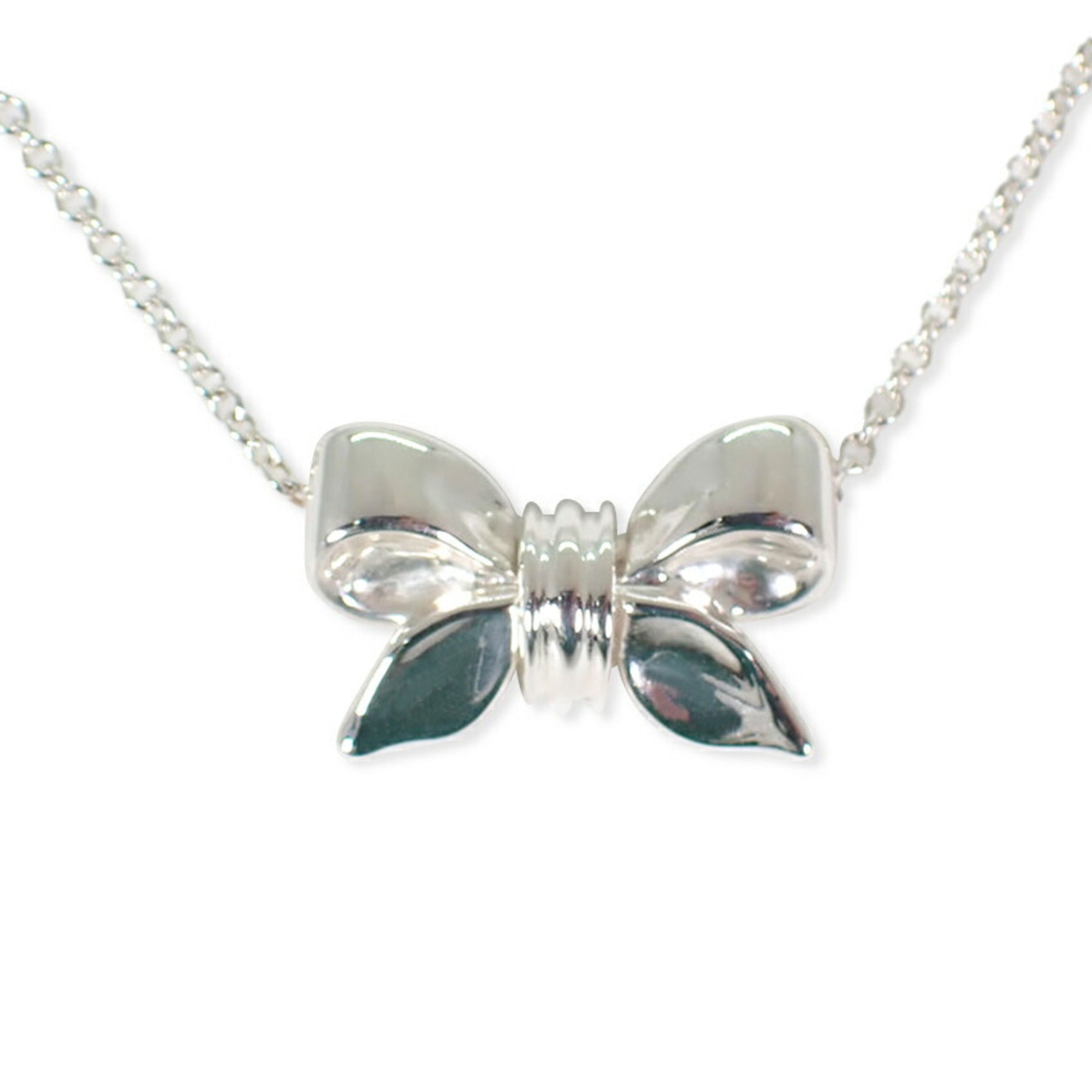 Ribbon Pendant Necklace Sterling Silver